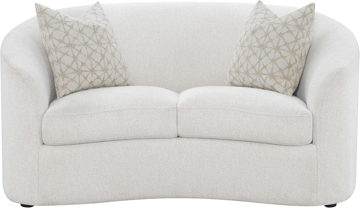 Coaster Rainn 3-piece Modern Fabric Upholstered Tight Back Living Room Set Latte