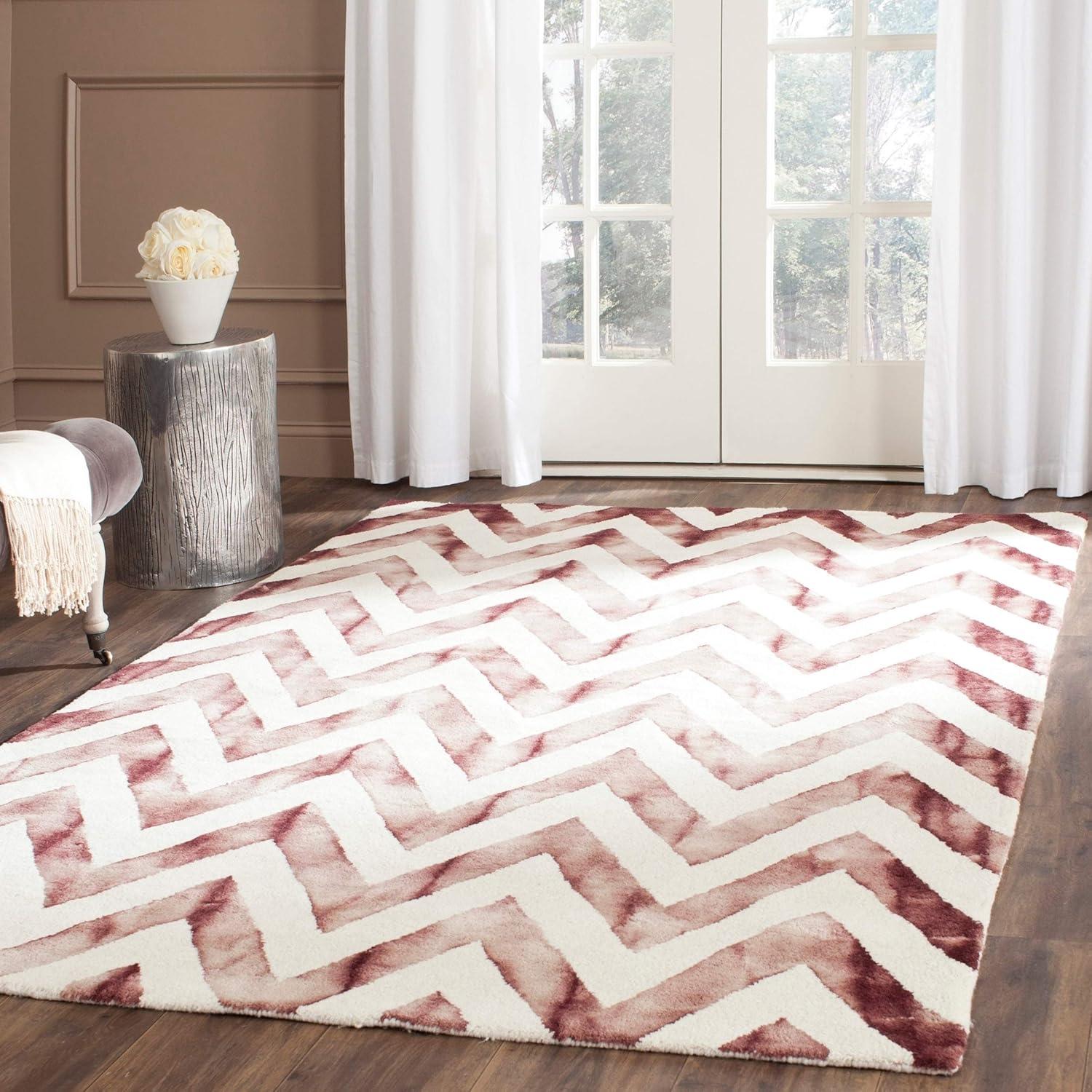 Dip Dye DDY715 Hand Tufted Area Rug - Ivory/Maroon - 8'x10' - Safavieh.