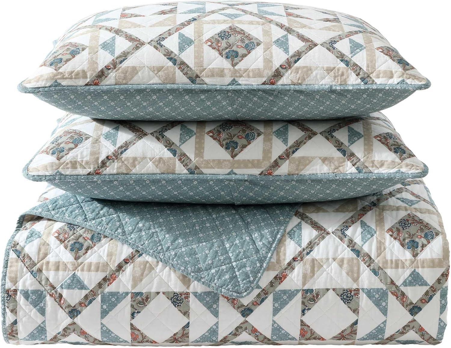 Wrangler Annie Blue Cotton Reversible Quilt Set