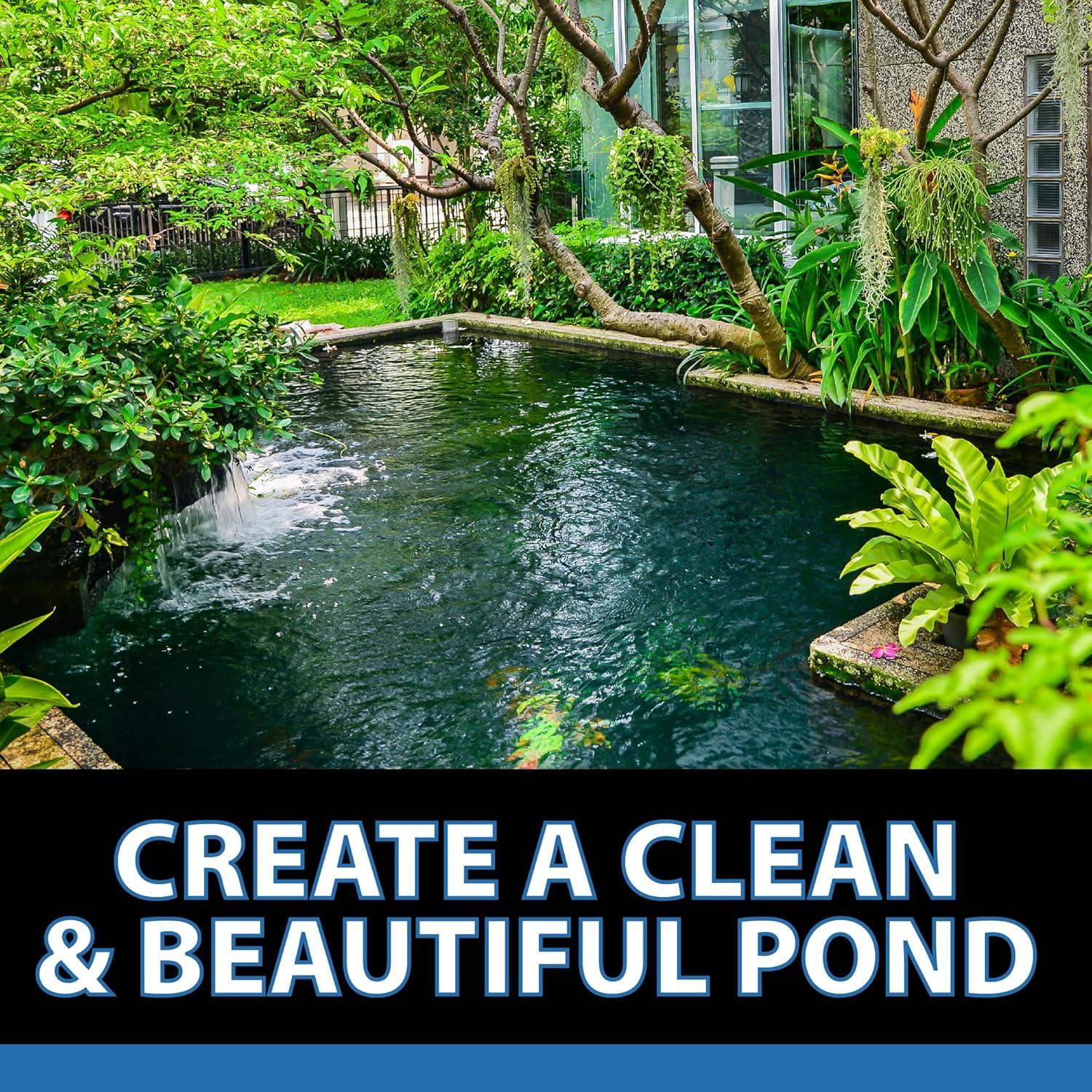 CrystalClear AlgaeOff Pond & Water Garden Scum Cleaner, Waterfall & Rock Slime Remover, String Algae Killer, Green Stain Treatment, EPA Registered Algaecide, Plant, Koi Fish, Bird & Pet Safe, 8 lbs