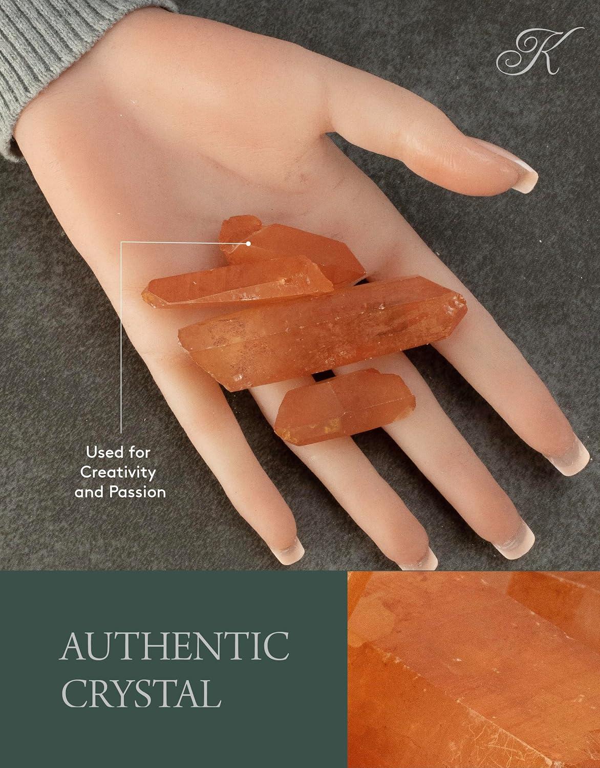 Natural Tangerine Quartz Points Set for Energy and Clarity