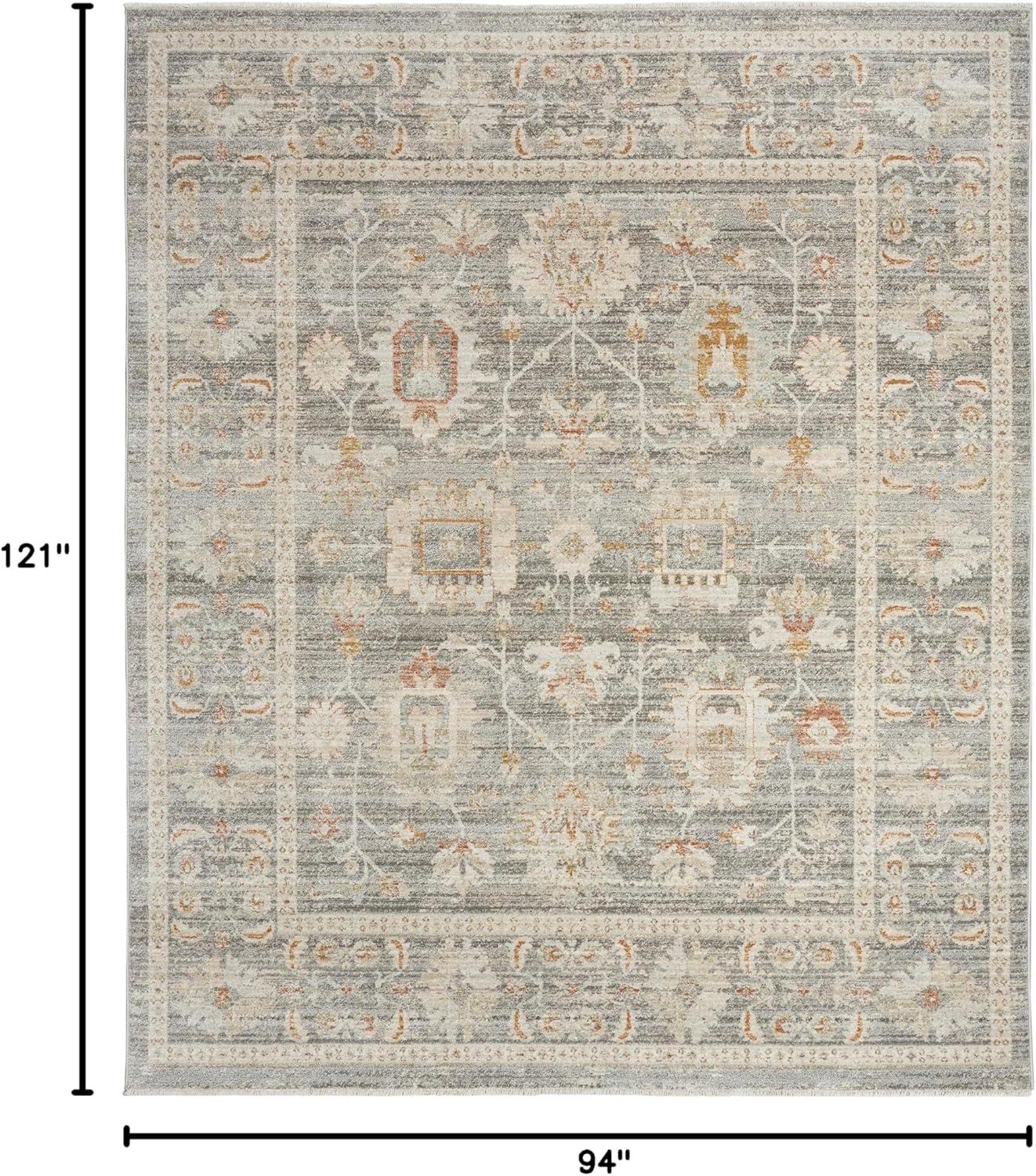 Nourison Traditional Home Vintage Indoor Area Rug Grey 7'10" x 10'1"