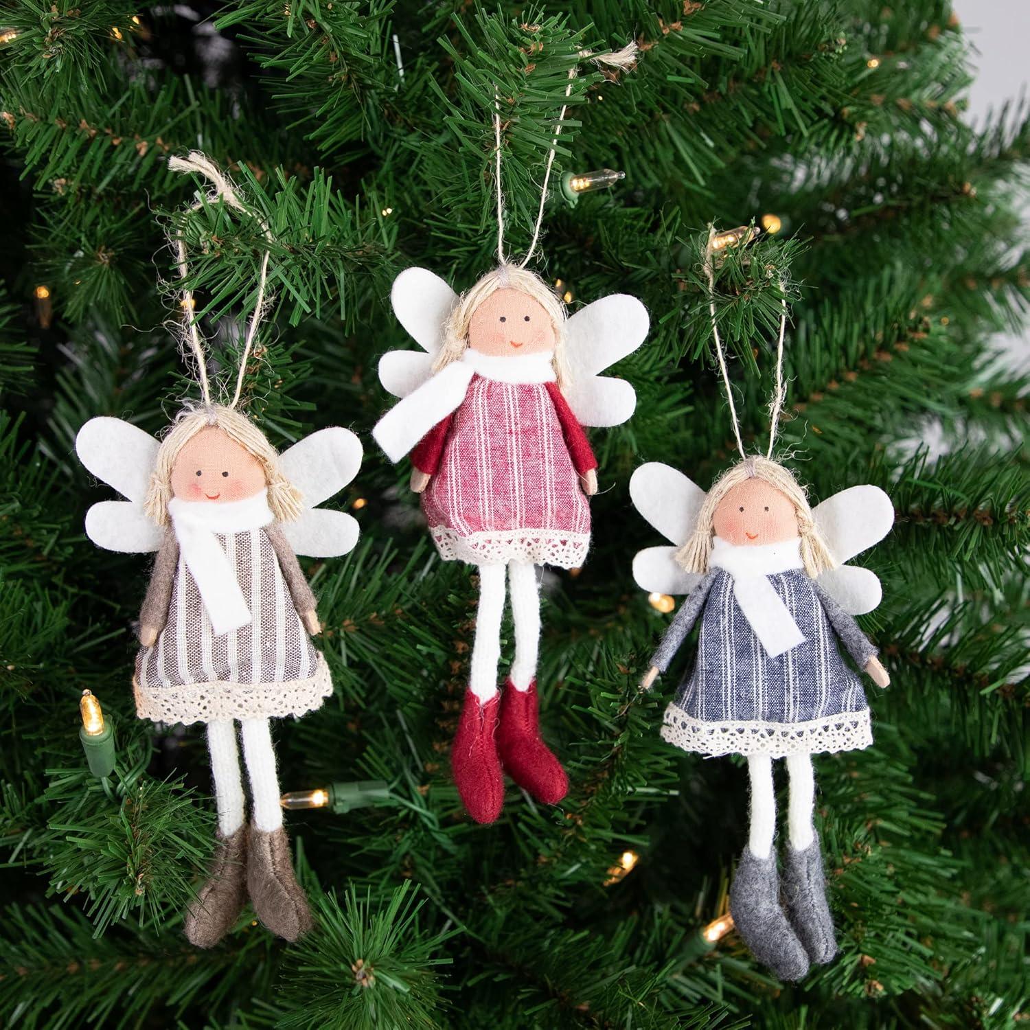 Hanging Angel Doll Christmas Ornament (Set of 3)