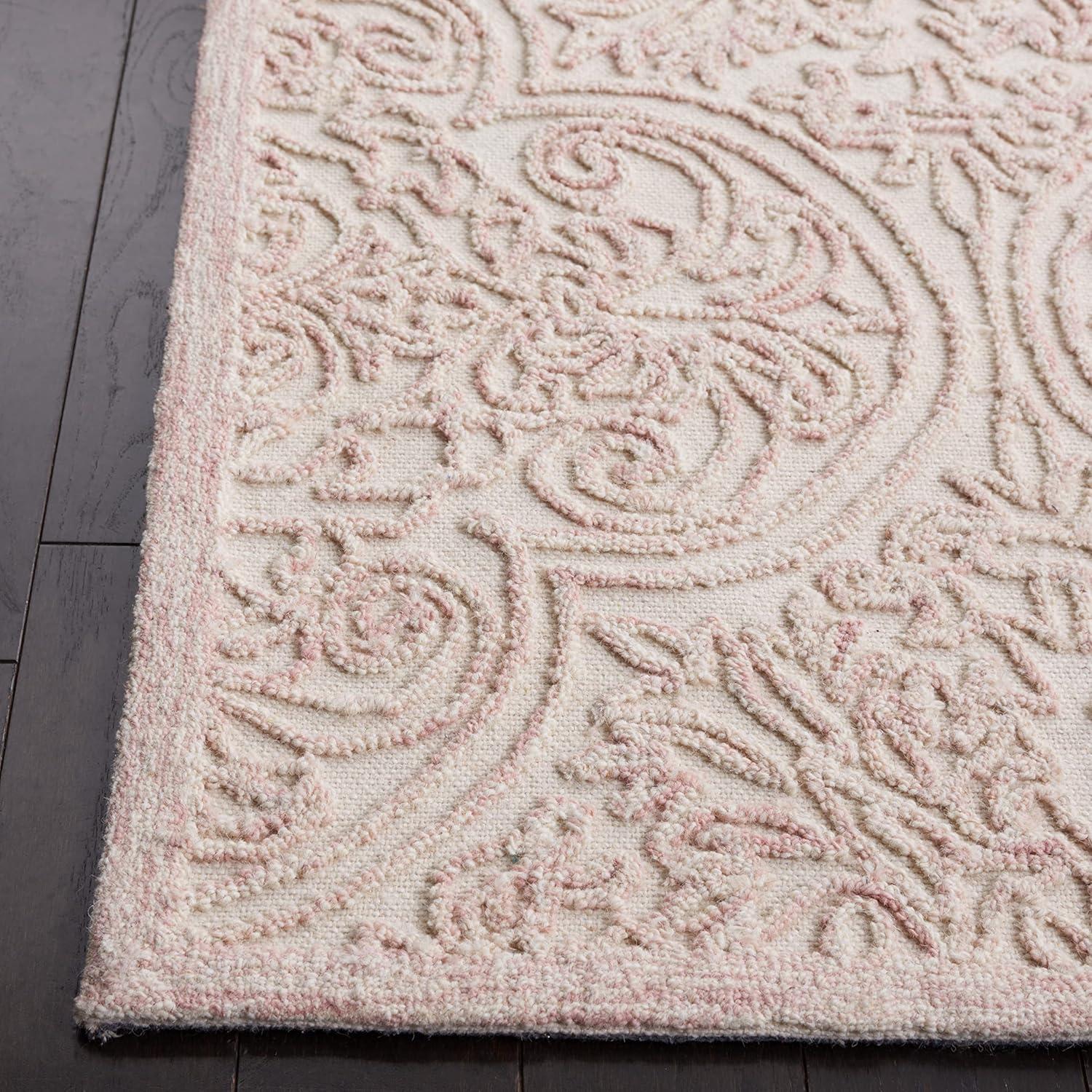 Martha Stewart Trace - MSR3511 - Indoor Hand Tufted Area Rugs - Ivory/Pink - 6'x9'