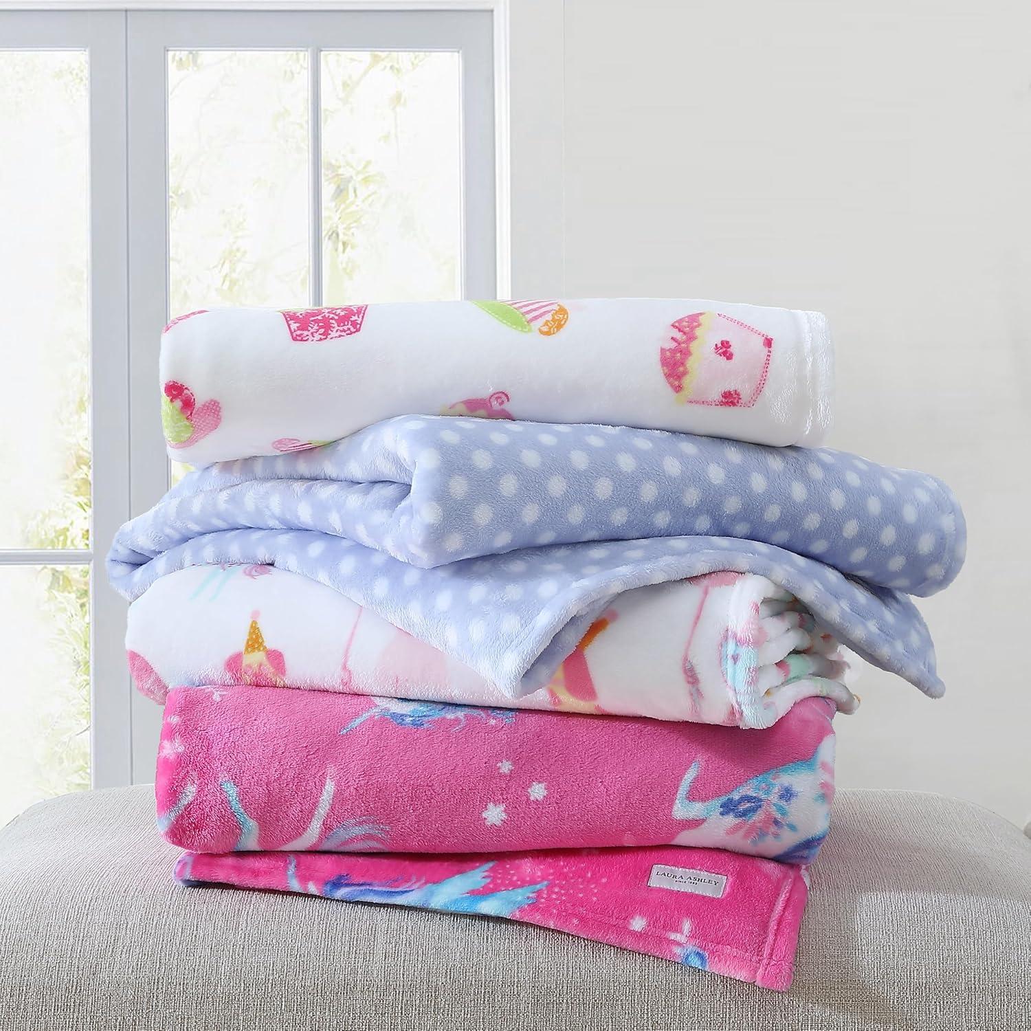 Laura Ashley Laura Ashley Kids Printed Ultra Soft Plush Throw Blankets