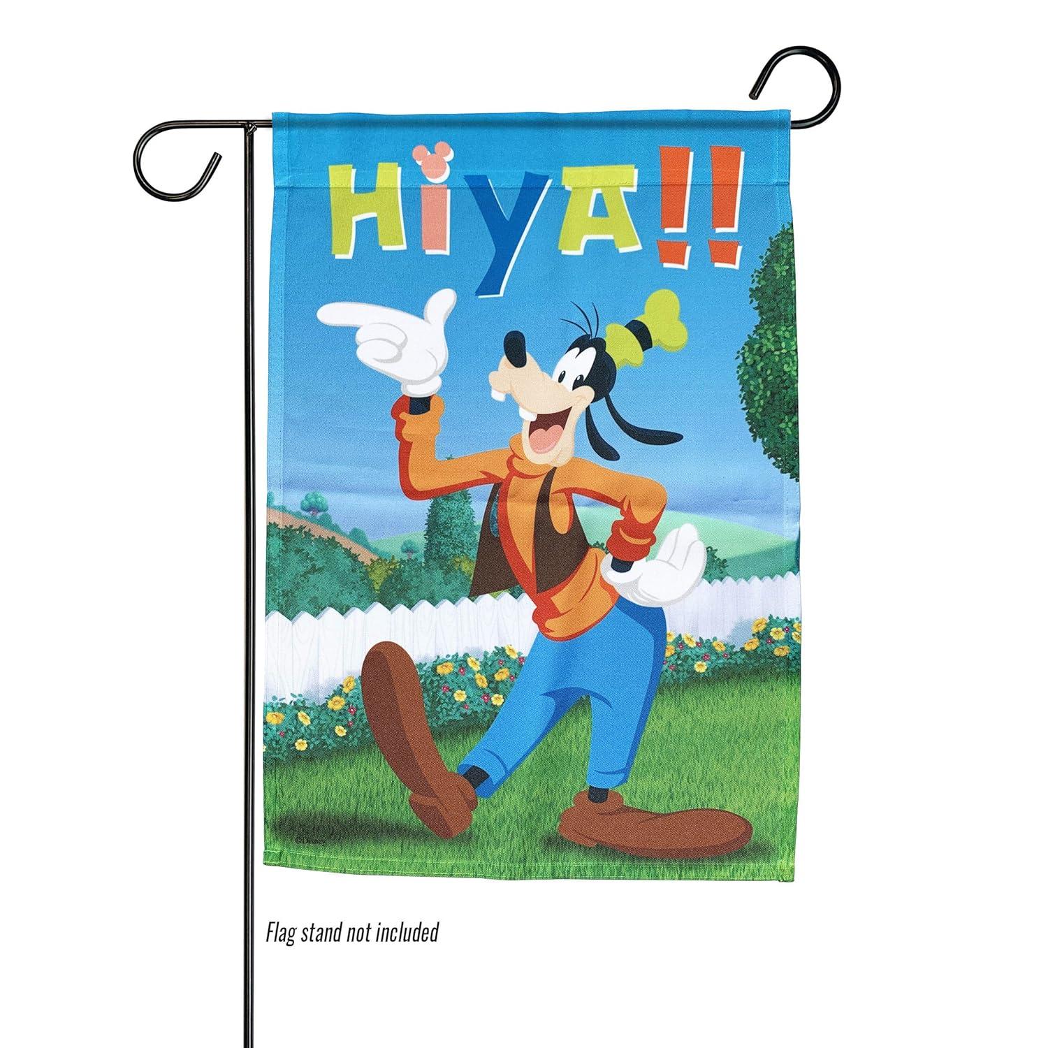 Back Yard Glory Disney Goofy Hi Ya Garden Flag 12" x  18"