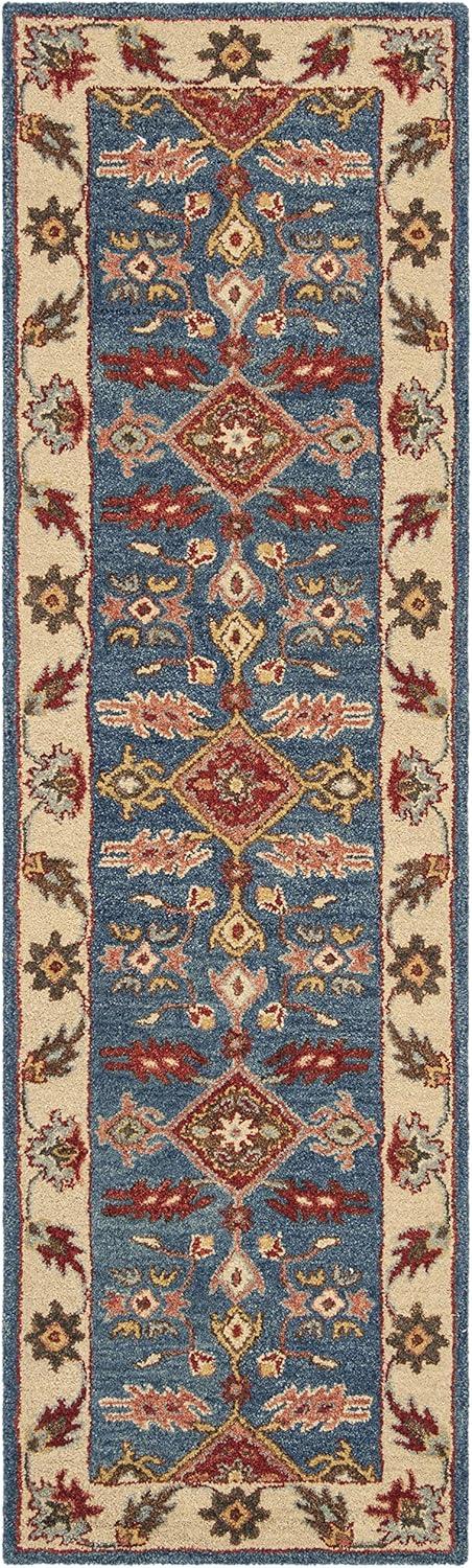 Antiquity AT506 Hand Tufted Runner Rug - Blue/Red - 2'3"x8' - Safavieh.