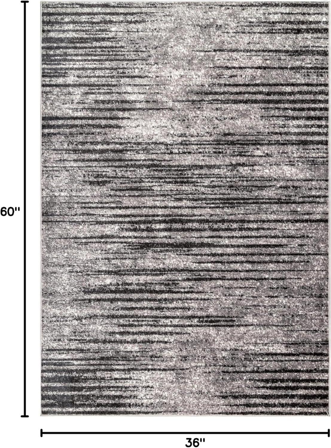 Nuloom Elsa Striped 3x5 Accent Indoor Area Rug for Living Room Bedroom Dining Room Entryway Kitchen, Grey/Ivory