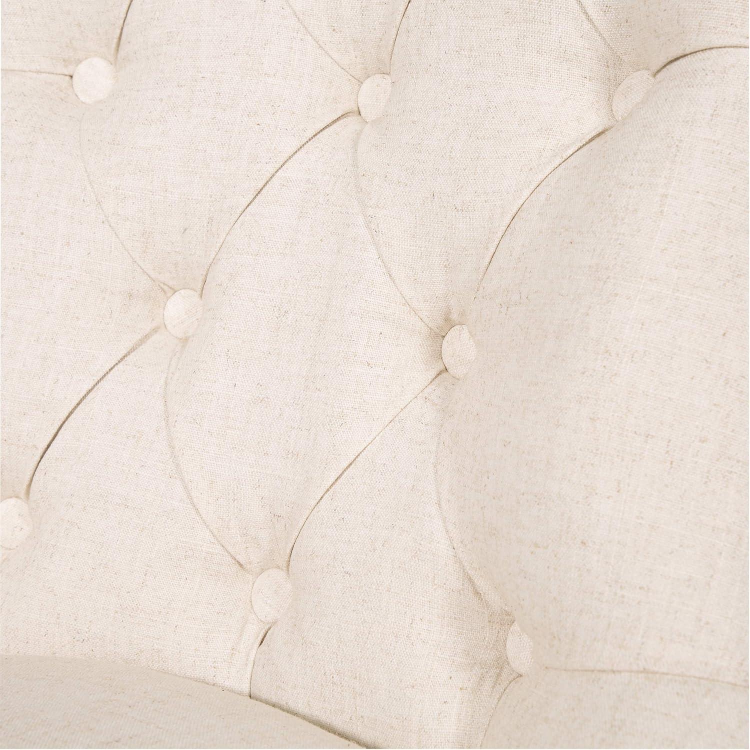 Amelia Office Chair Linen - OSP Home Furnishings: Swivel, Tufted, Adjustable Height, Metal Frame, No Arms
