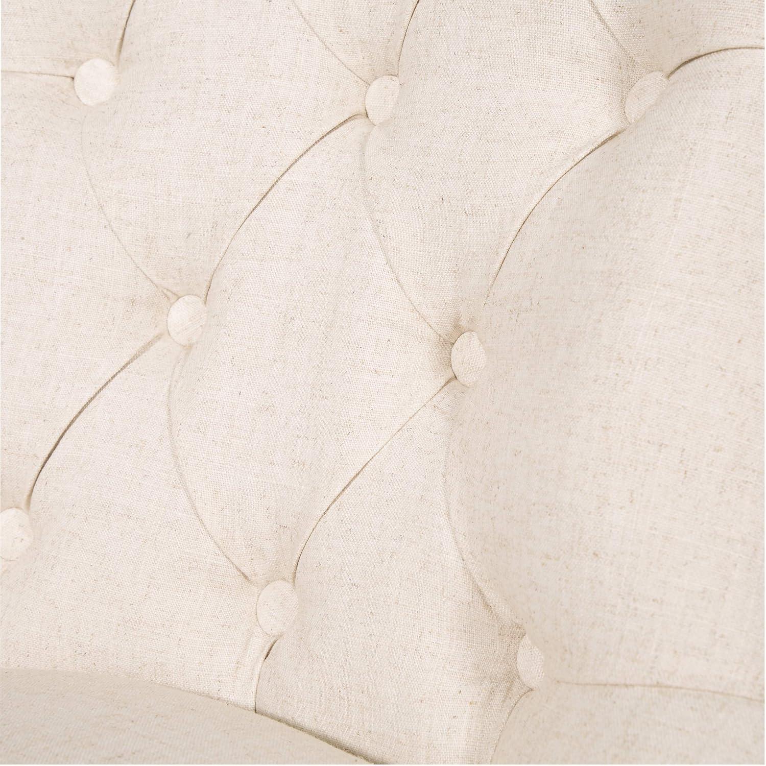 Amelia Office Chair Linen - OSP Home Furnishings: Swivel, Tufted, Adjustable Height, Metal Frame, No Arms