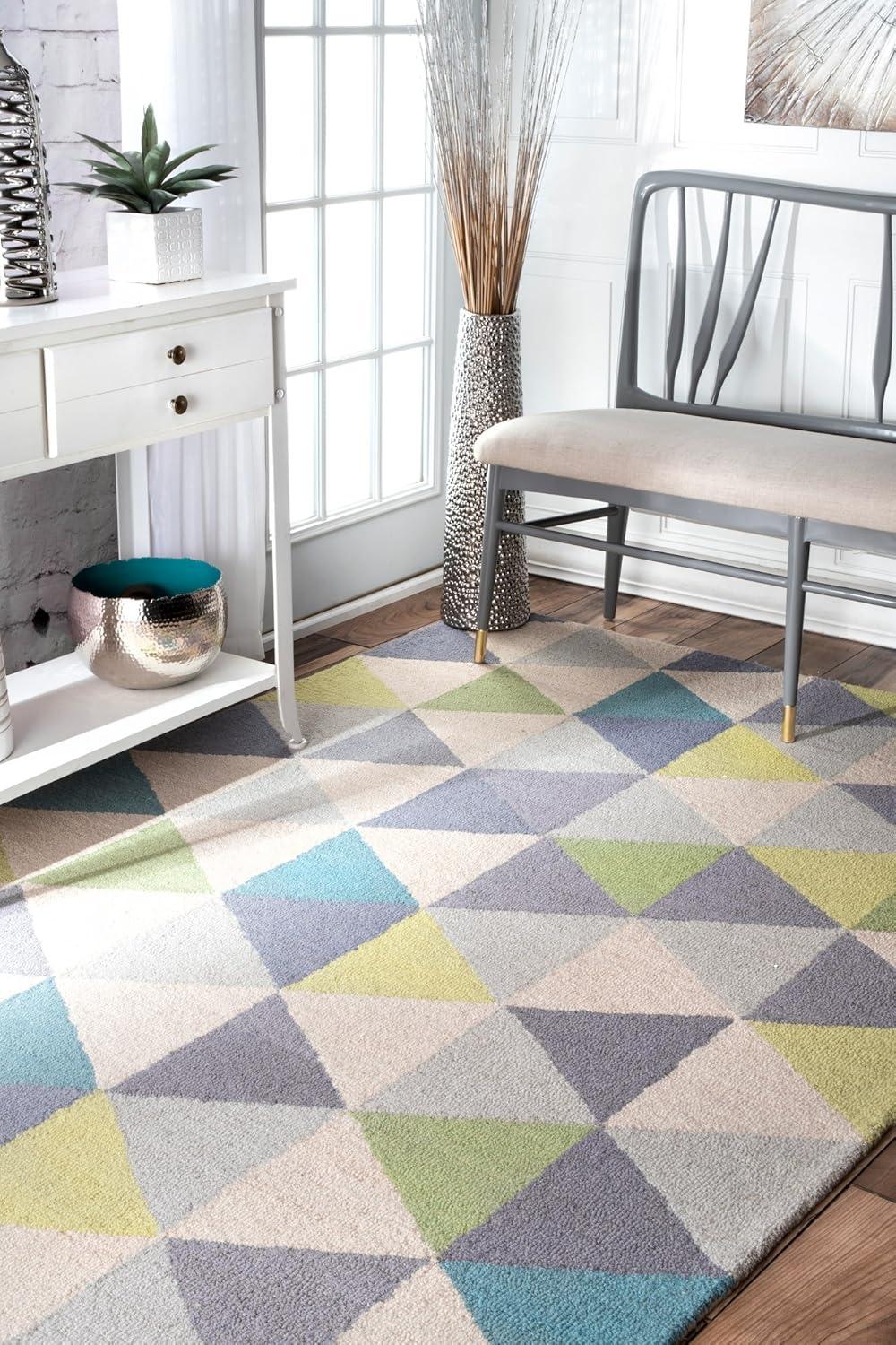 Bianca Triangles Area Rug Blue - nuLOOM