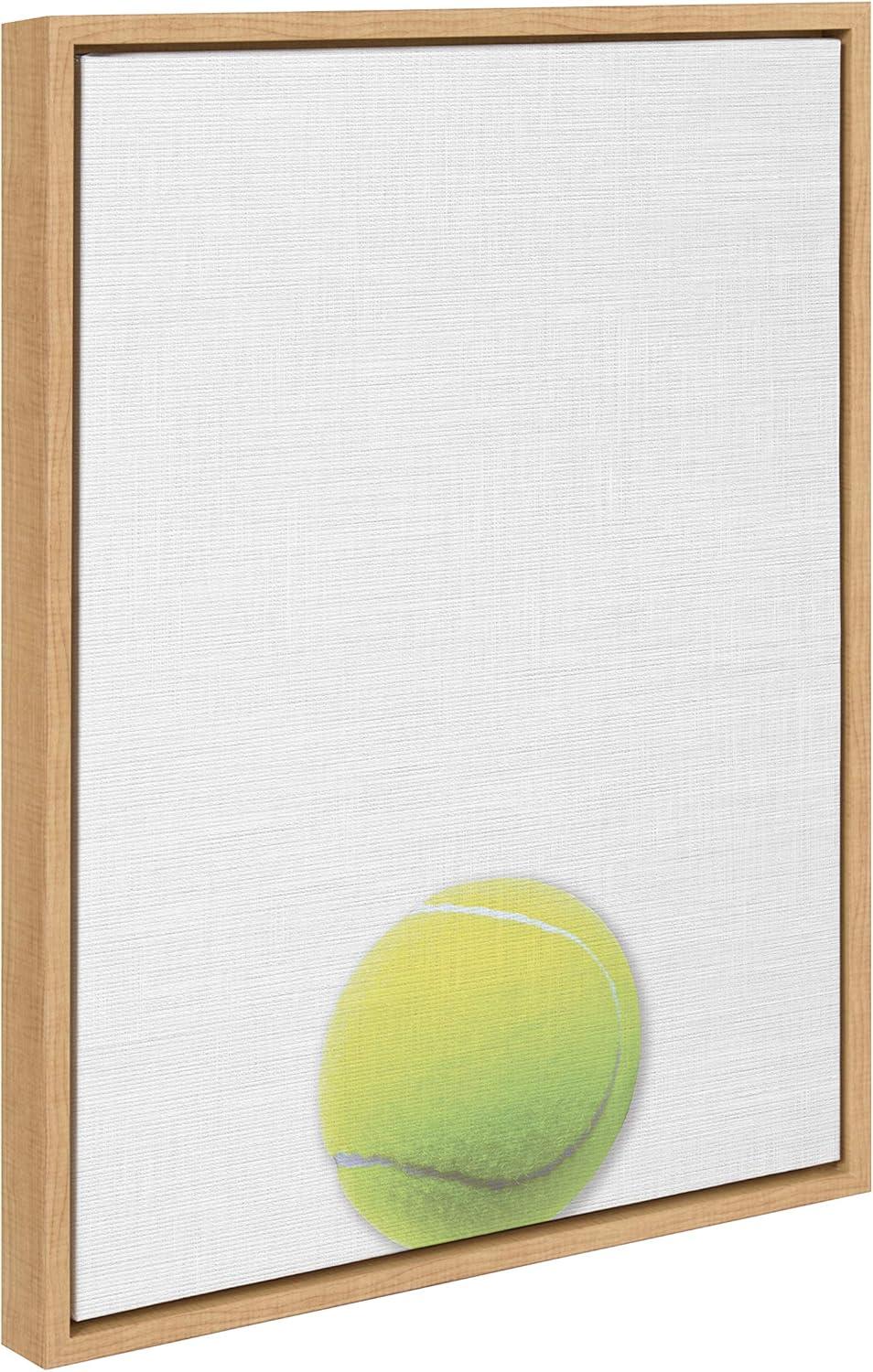 18" x 24" Sylvie Color Tennis Ball Portrait Framed Canvas Natural - DesignOvation