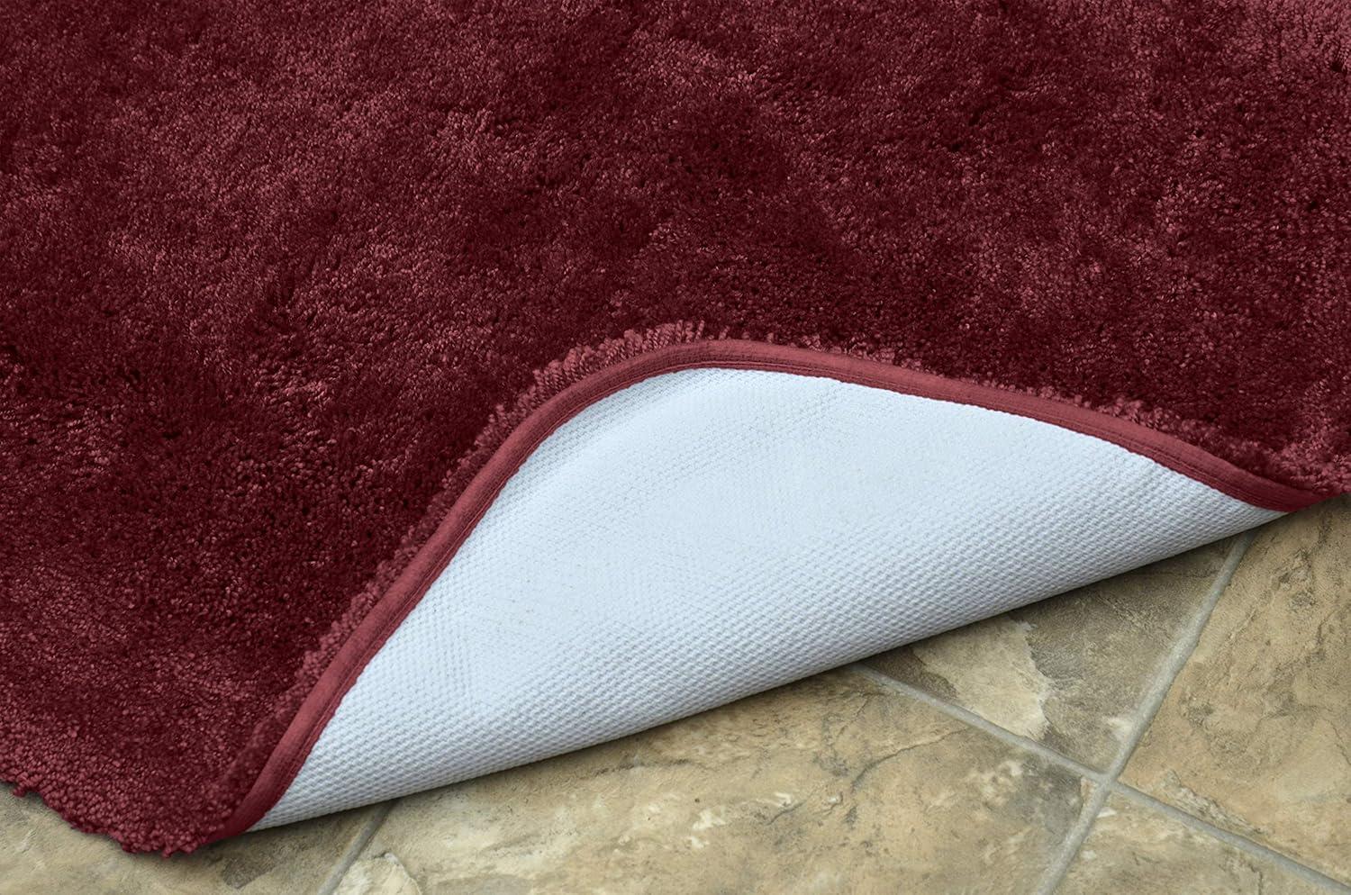 Garland Rug 3pc Finest Luxury Ultra Plush Washable Nylon Bath Rug Set Red : Microfiber, Machine Washable, Non-Slip Backing