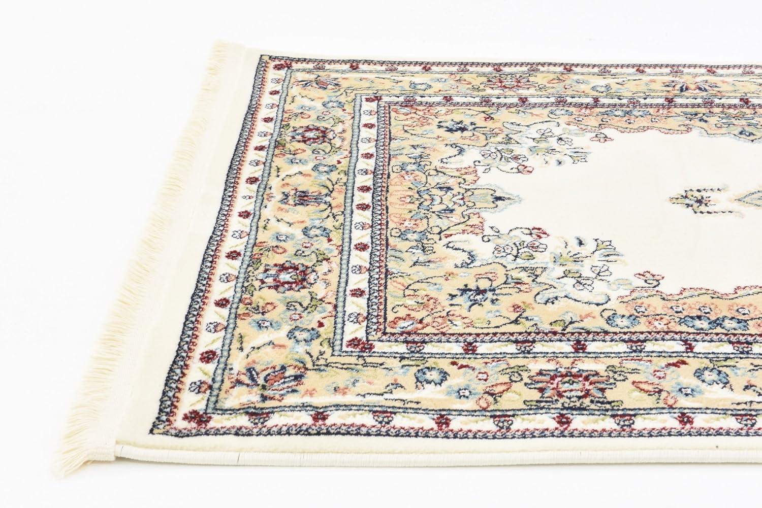 Unique Loom Windsor Narenj Rug Cream/Blue 3' x 5' 1" Rectangle Floral Traditional Perfect For Living Room Bed Room Dining Room Office