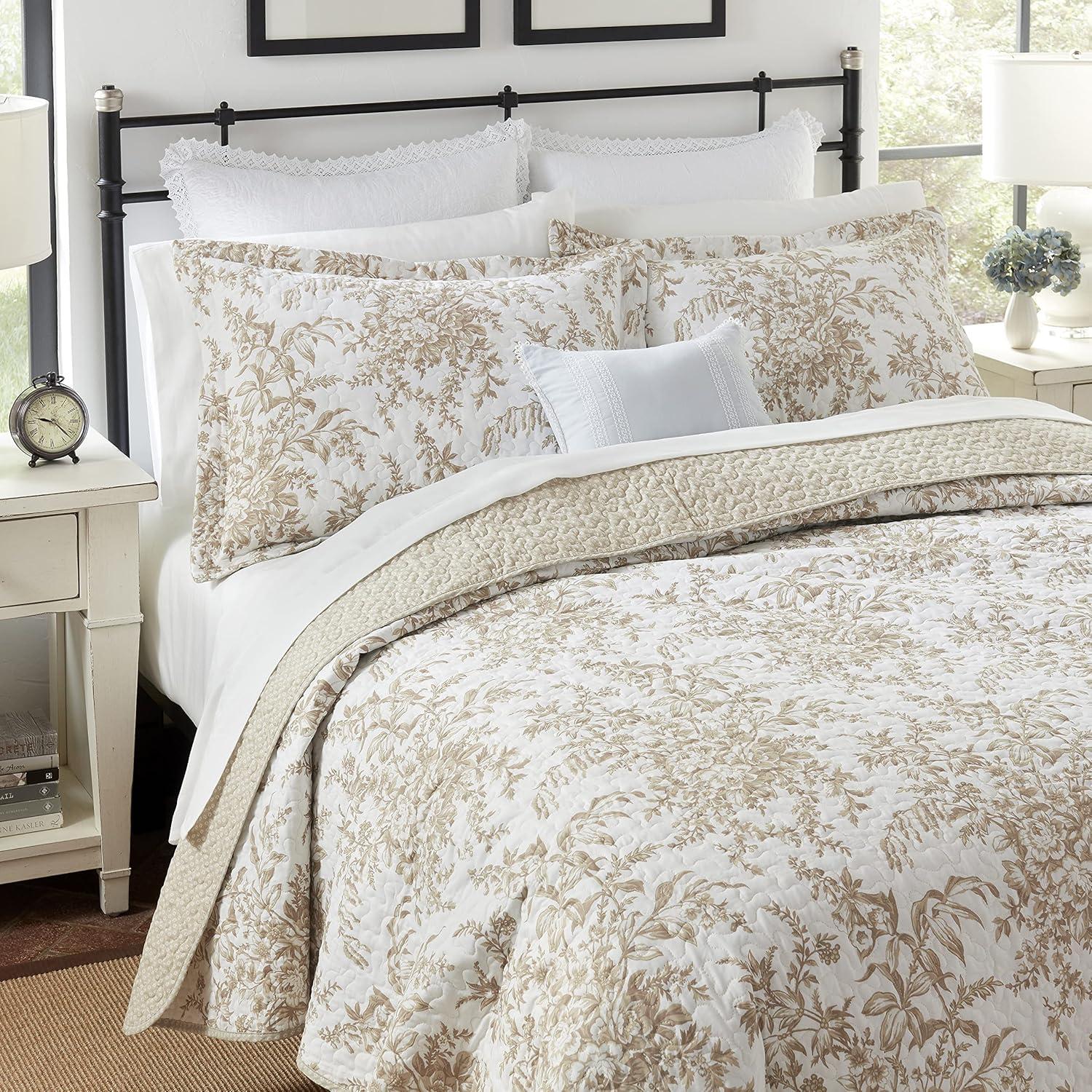 Laura Ashley Bedford Cotton Reversible Quilt Set