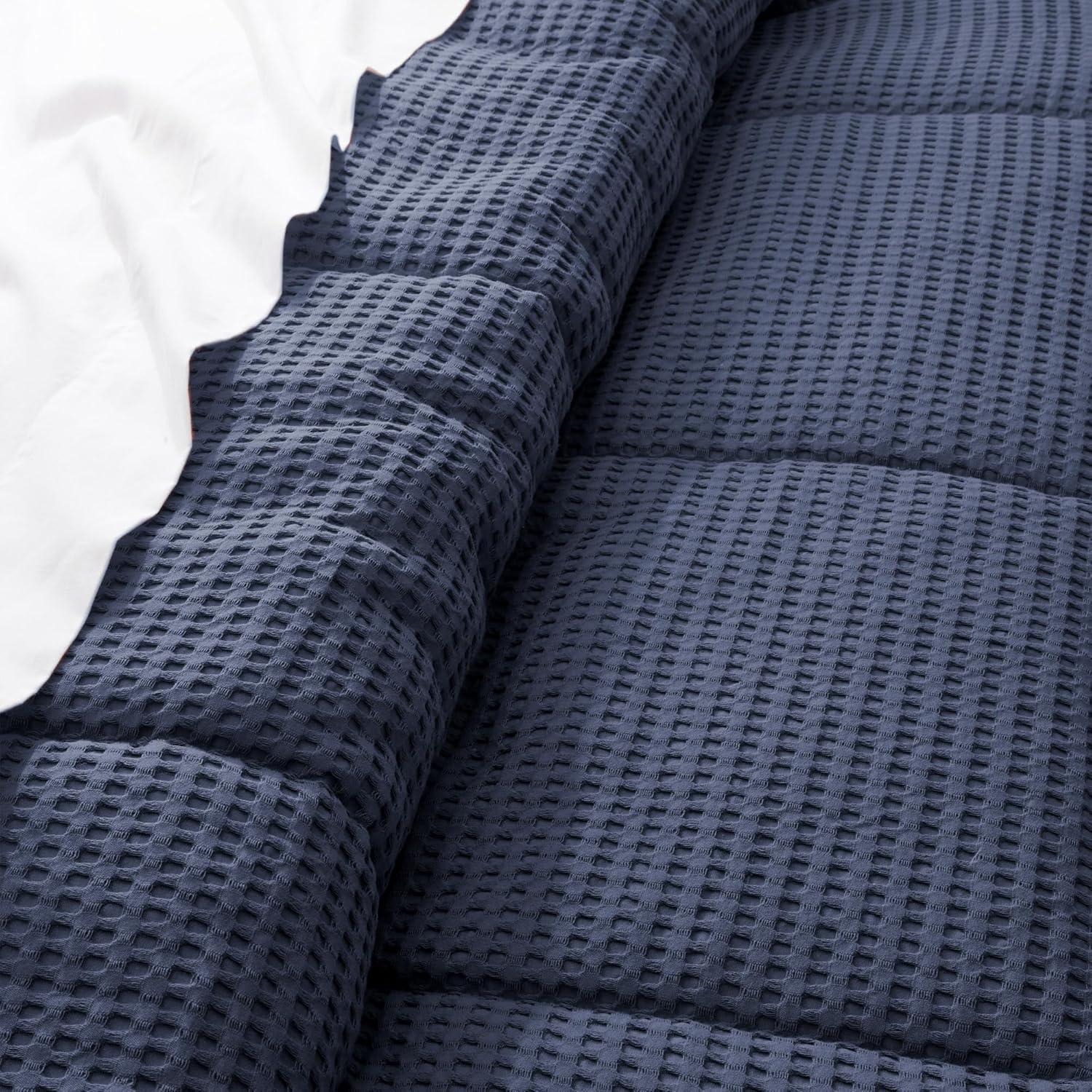 Mills Waffle Navy Twin Comforter Set - Levtex Home