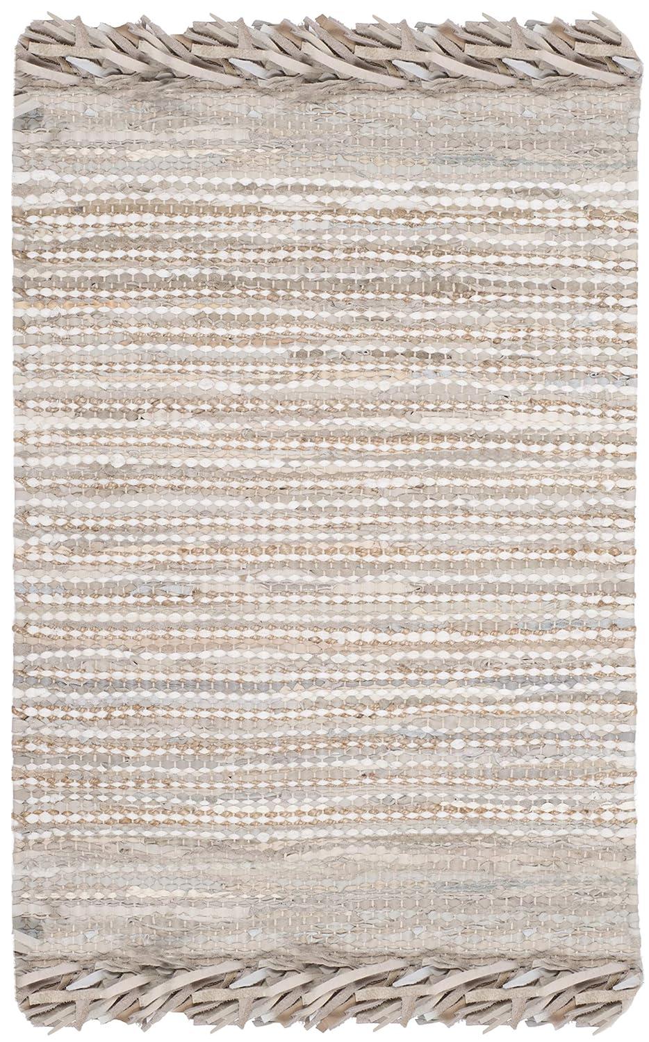 Vintage Leather VTL373 Hand Woven Accent Rug - Beige/Multi - 2'x3' - Safavieh.
