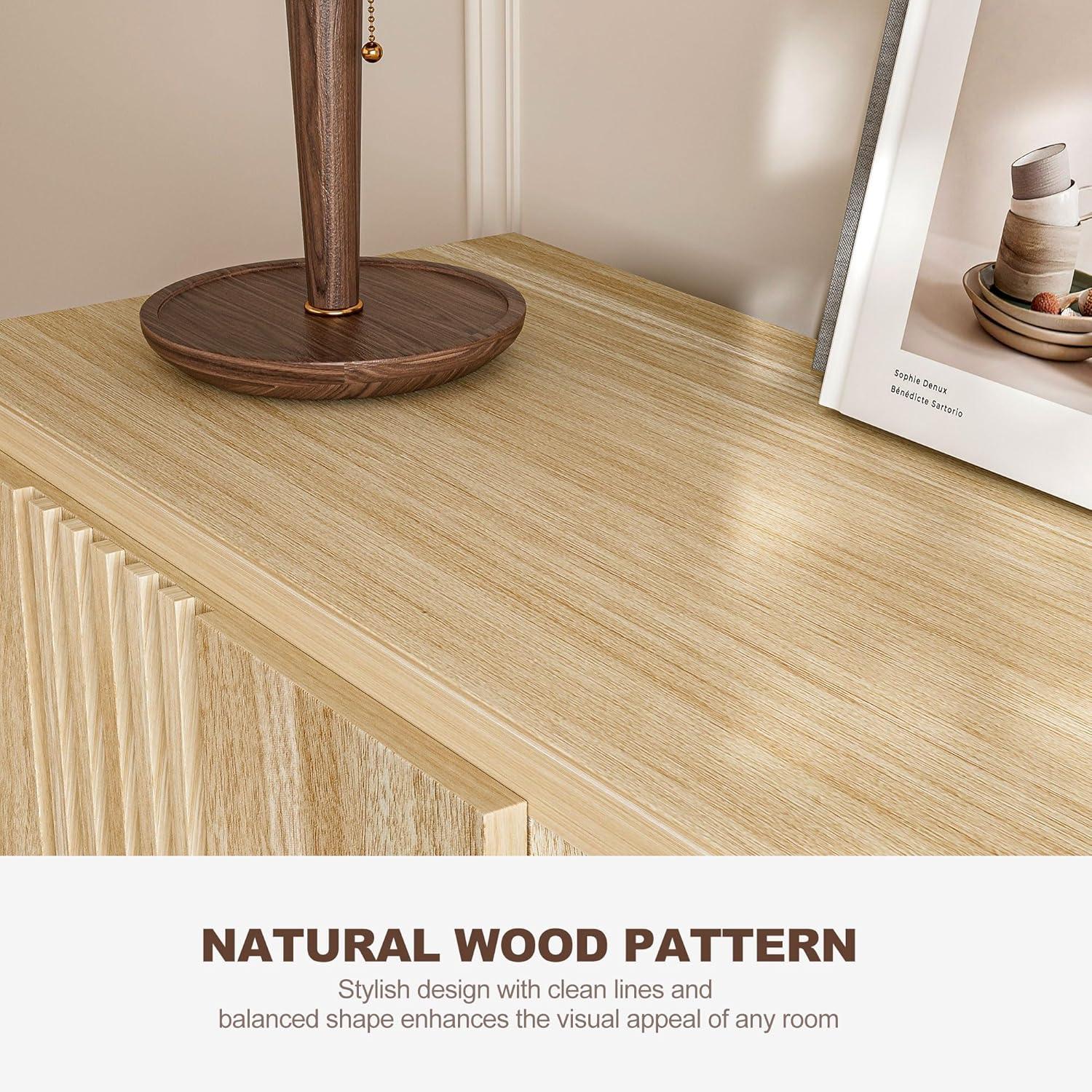 BELLEZE 70" TV Stand for TVs up to 75", Media Entertainment Center Console Table w/ Oversize Drawers & 2-Tier Open Shelves, Wood Storage Cabinet for Living Room, 15"D x 70"W x 16"H-Mint(White Lotus)