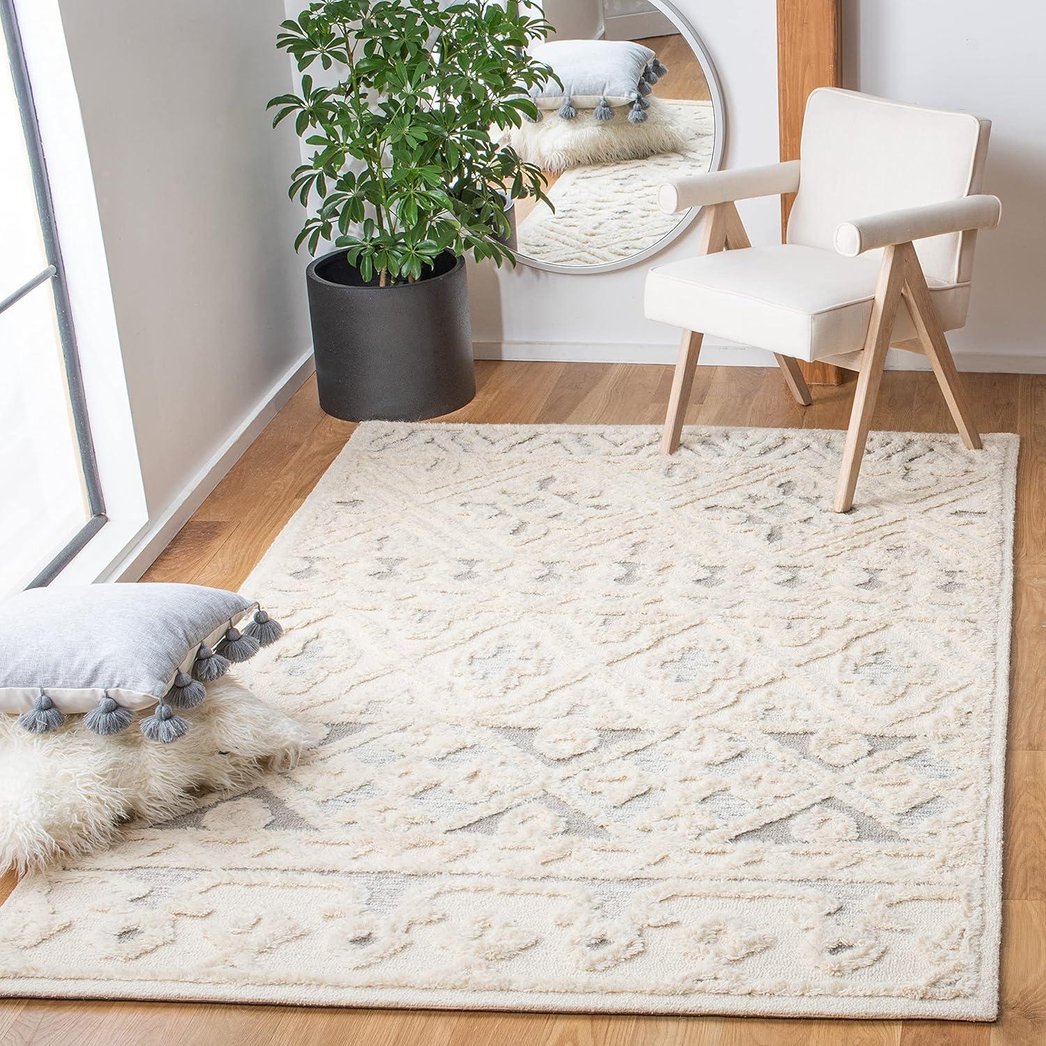 Metro MET110 Hand Tufted Indoor Area Rug - Ivory/Grey - 8'x10' - Safavieh