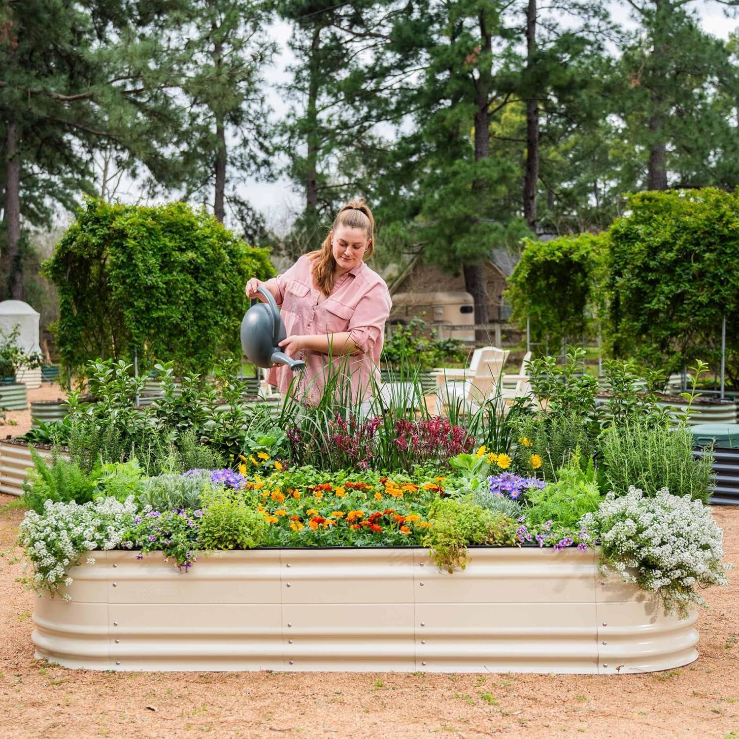 Vego Garden Novel 17" Tall 6 In 1 Modular Metal Outdoor Raised Garden Bed