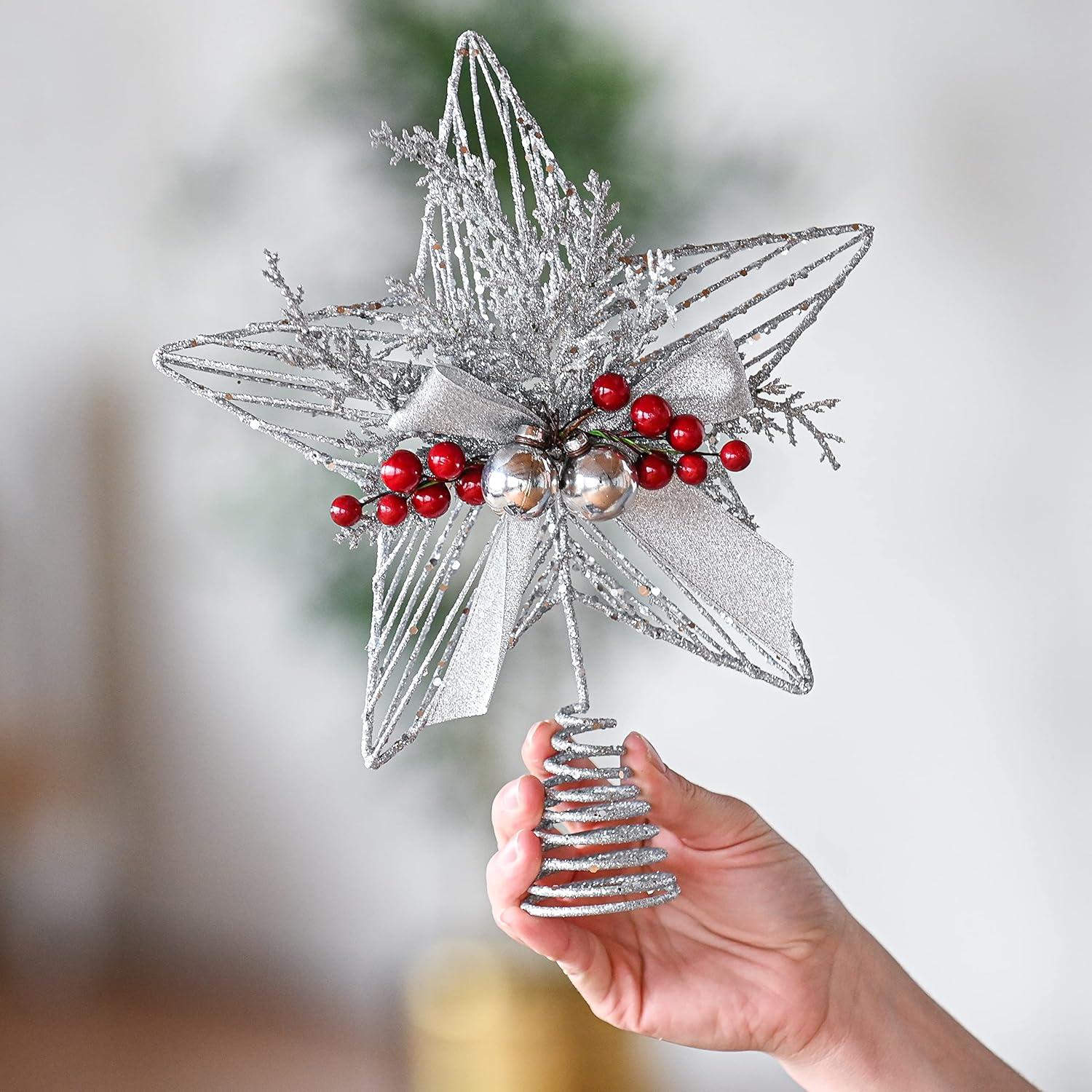 Ornativity Star Tree Topper with Bells and Berries