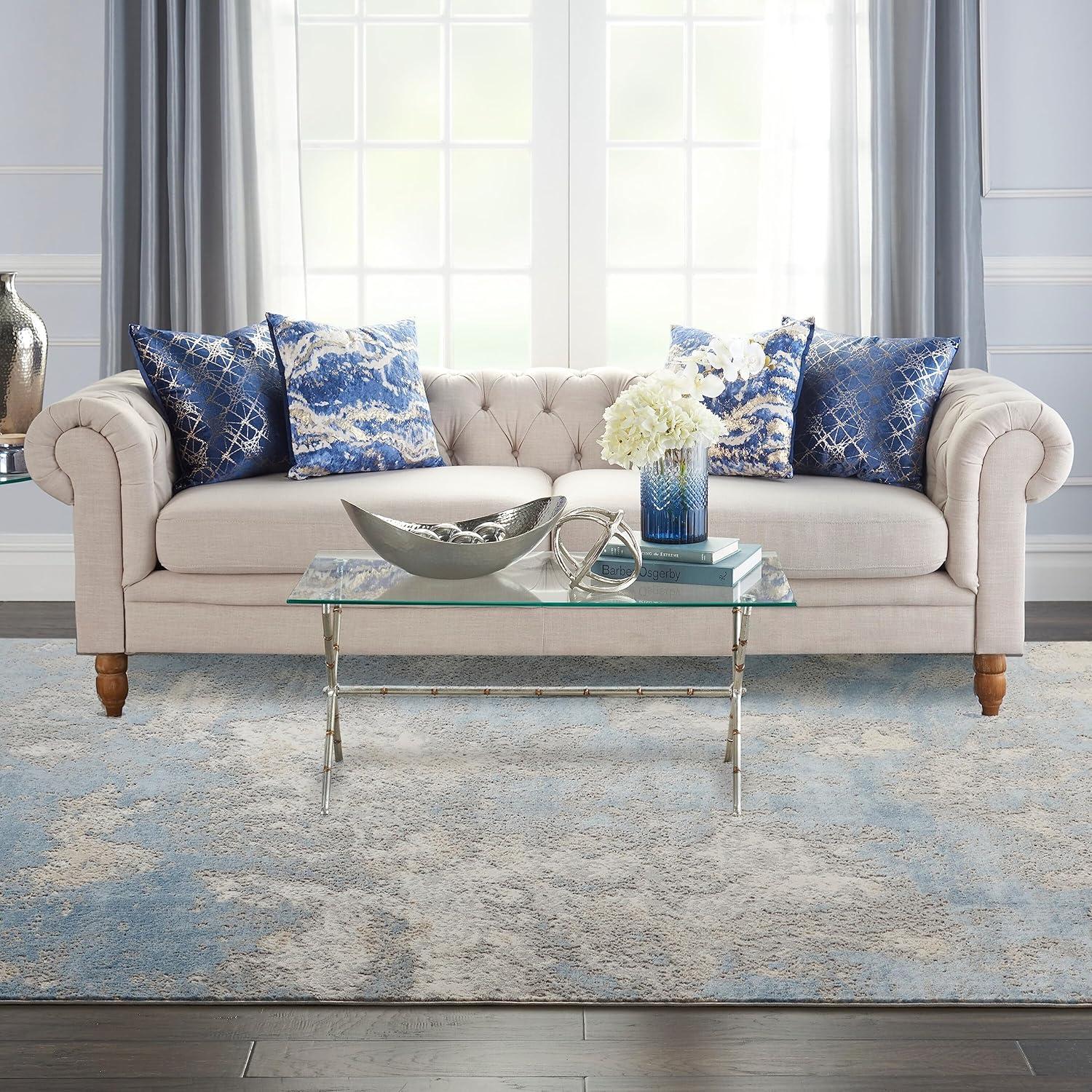 Inspire Me Home Decor Joli Ivory Blue 5'3" x 7'3" Area Rug 099446764621