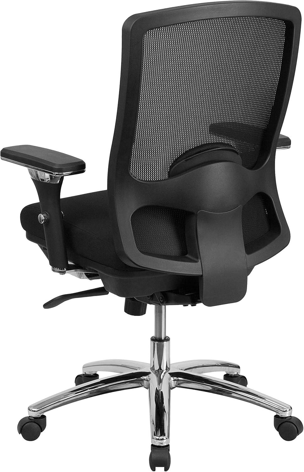 Flash Furniture HERCULES Series 24/7 Intensive Use Big & Tall 350 lb. Rated Black Mesh Multifunction Swivel Ergonomic Office Chair