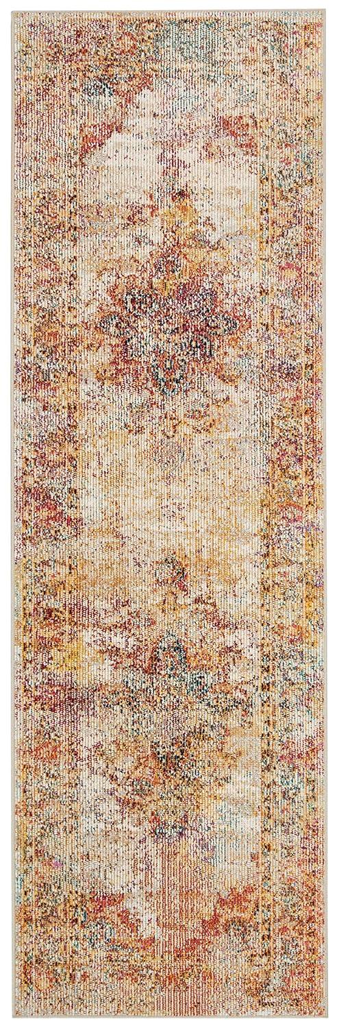 Crystal CRS508 Power Loomed Runner Rug - Cream/Rose - 2'2"x7' - Safavieh.