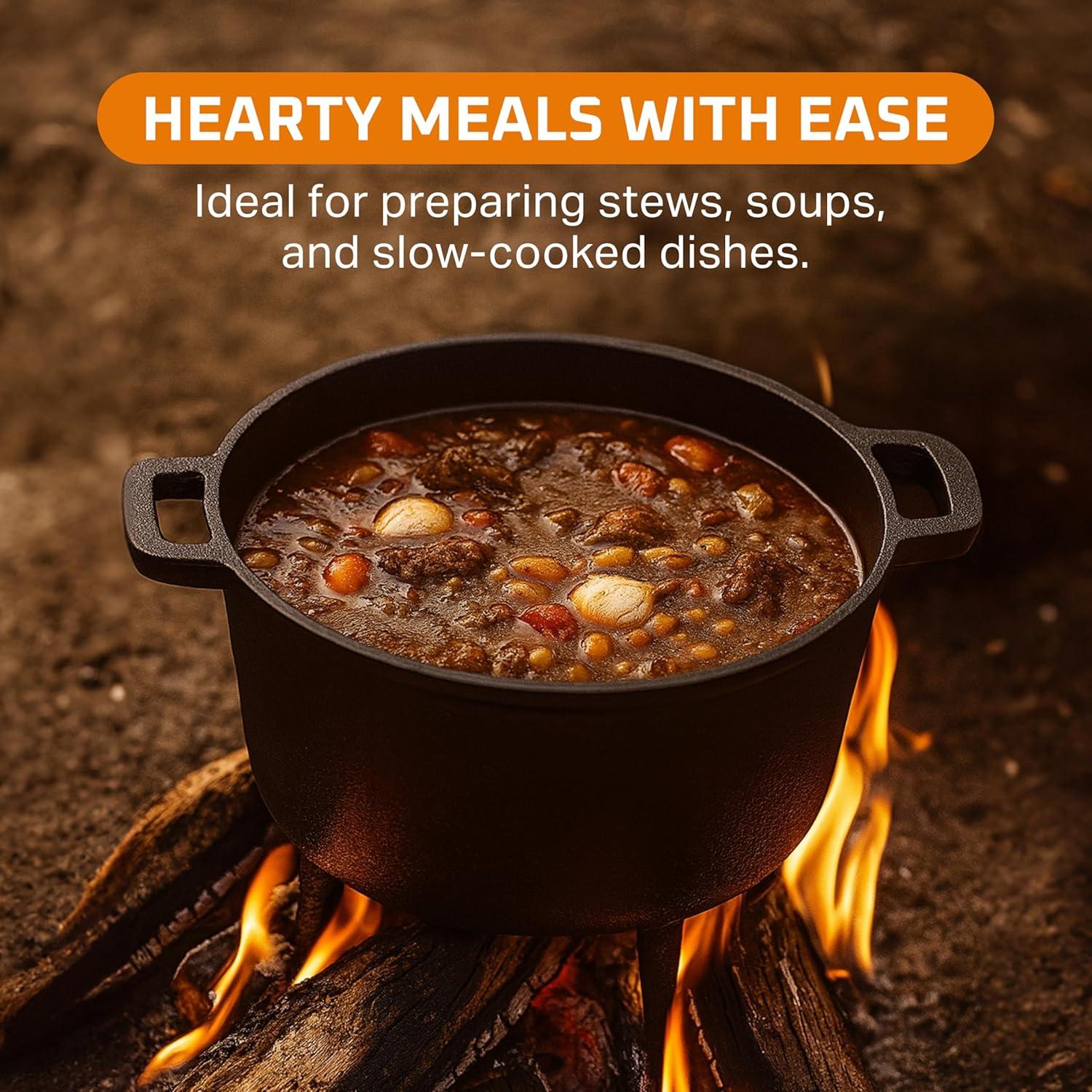 Bruntmor | 2 In 1 Enameled Cast Iron Double Dutch Oven Skillet Lid 5-Quart | 1