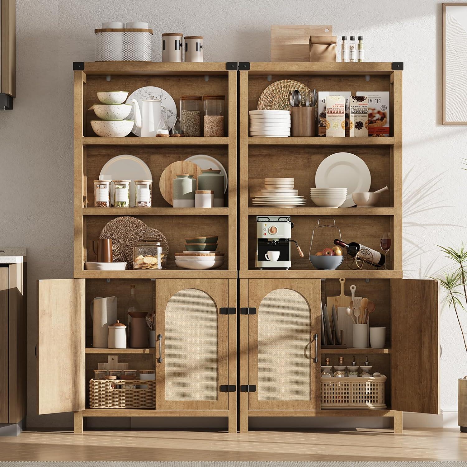 Rustic Bookshelves and Bookcases with Doors, Wooden 3 Shelf Bookshelves with Cabinets, 70" Tall Floor Standing Display Storage Shelves for Bedroom, Office, Living Room