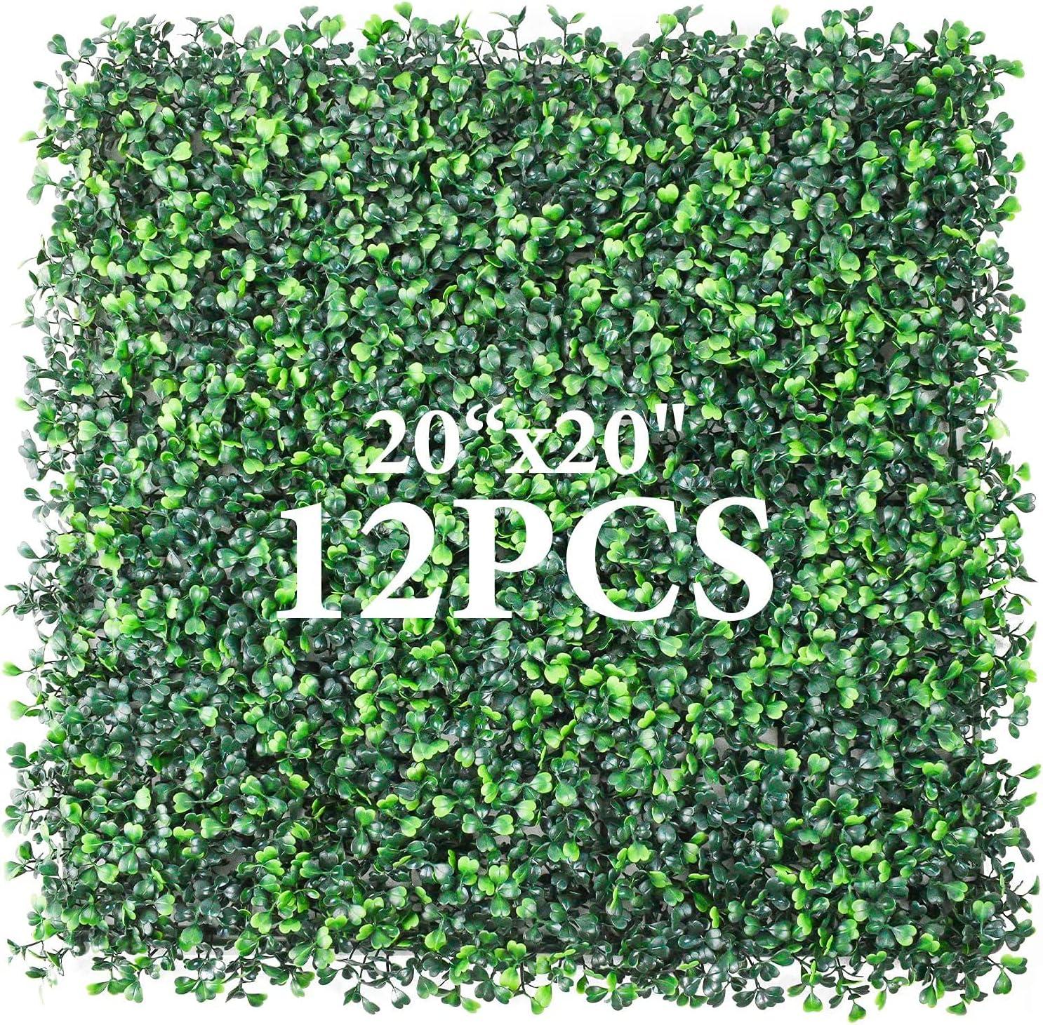 20'' x 20'' Green Plastic Boxwood Topiary Panels