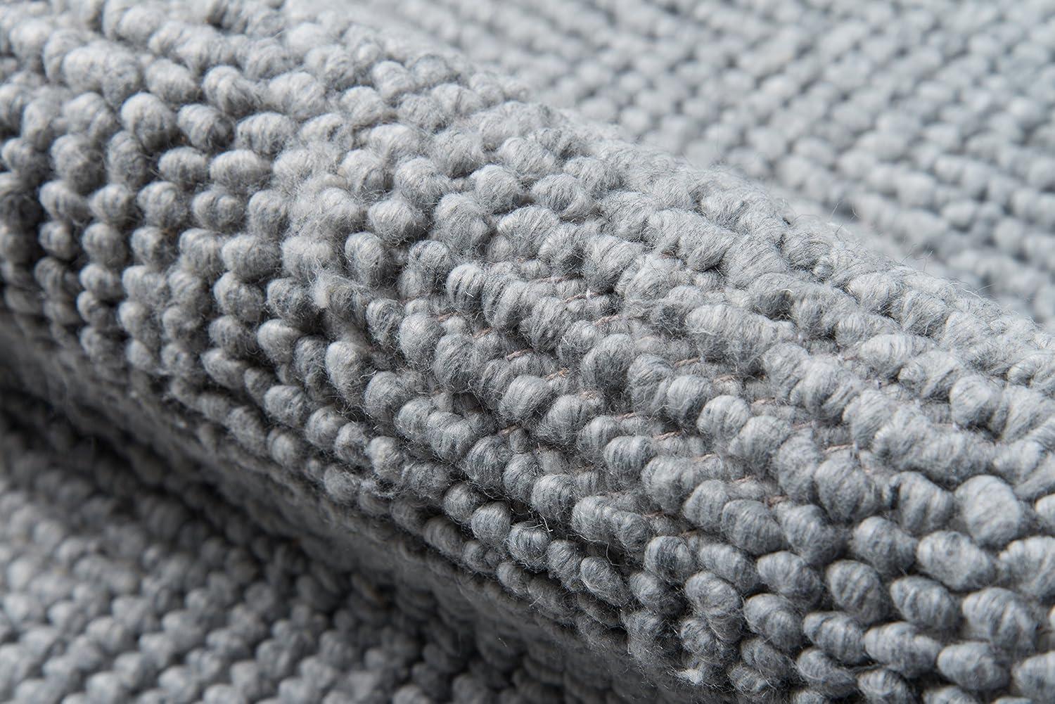 Erin Gates By Momeni 5'x8' Solid Woven Area Rug Gray: Modern Handmade Low Pile Polyester Rectangle Rug