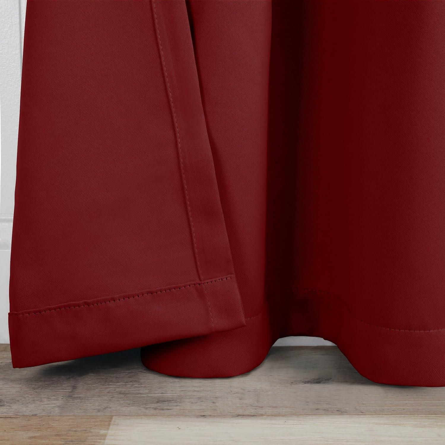 Extended Deep Berry Blackout Polyester Drapes, 2-Piece Set