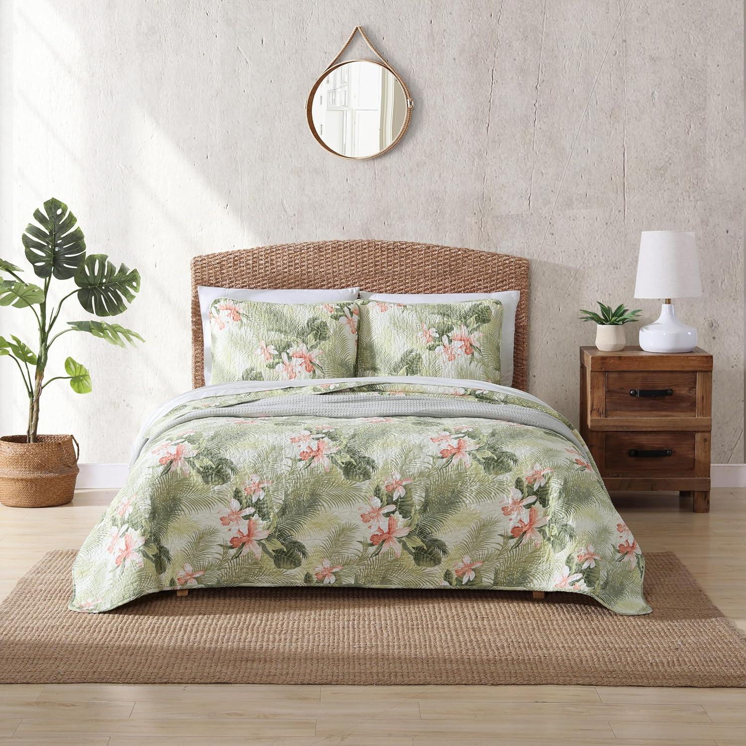 Tropical Orchid Palm Quilt & Sham Set Green - Tommy Bahama