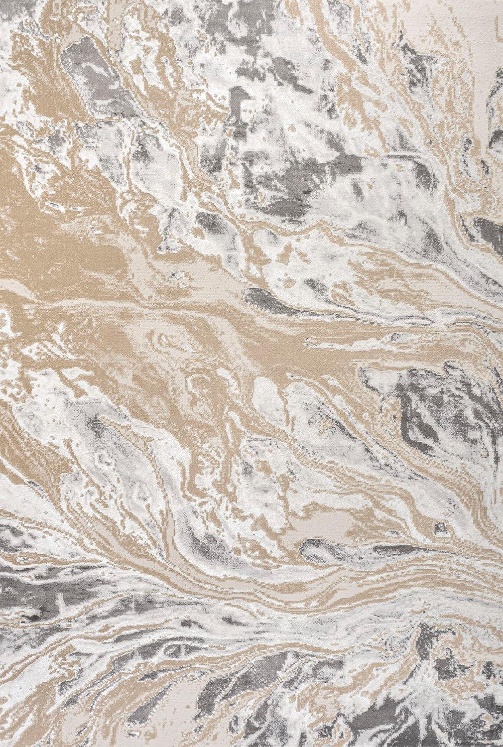 JONATHAN Y Swirl Marbled Abstract Beige/Ivory 5 ft. x 8 ft. Area Rug