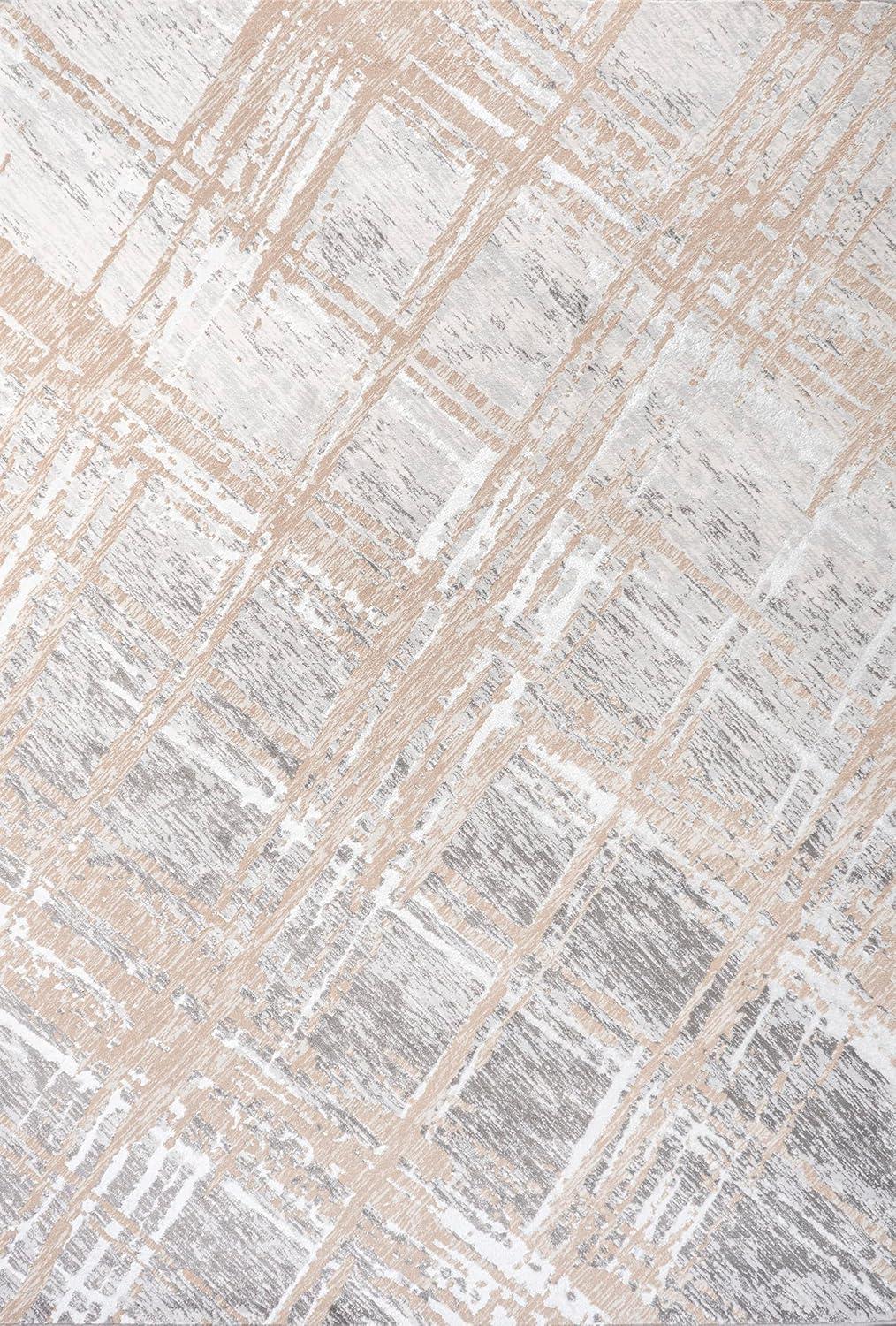 JONATHAN Y Slant Modern Abstract Beige/Gray 4 ft. x 6 ft. Area Rug