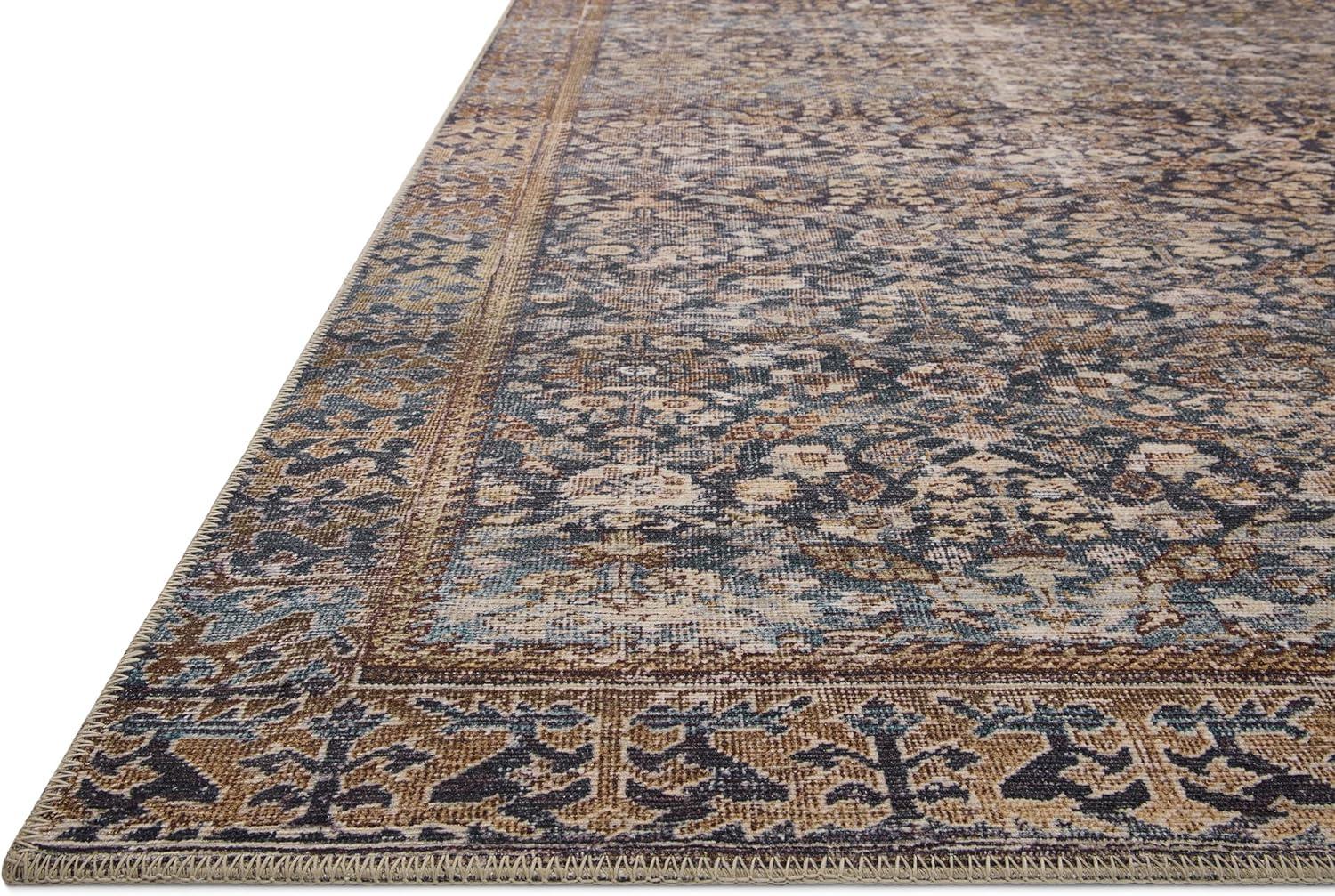 Georgie Denim and Spice Floral Wool Runner Rug