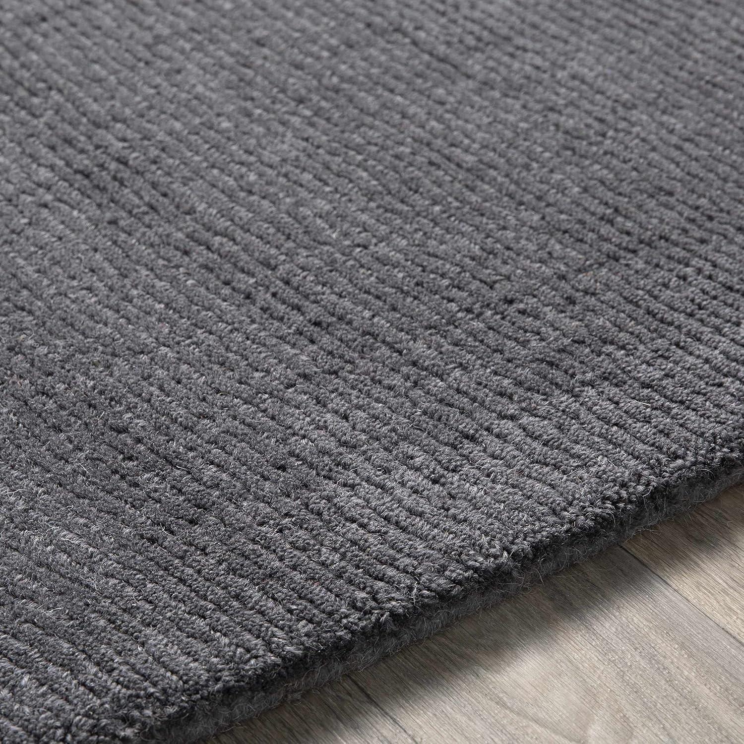 Hauteloom Brockton Solid Black Wool Rug