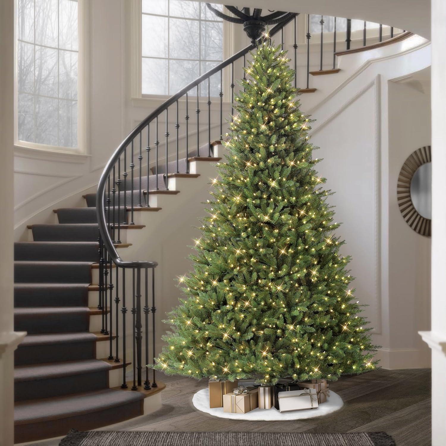 Puleo International 9' Pre-Lit Fraser Fir Artificial Christmas Tree with 1000 Clear UL Listed Lights