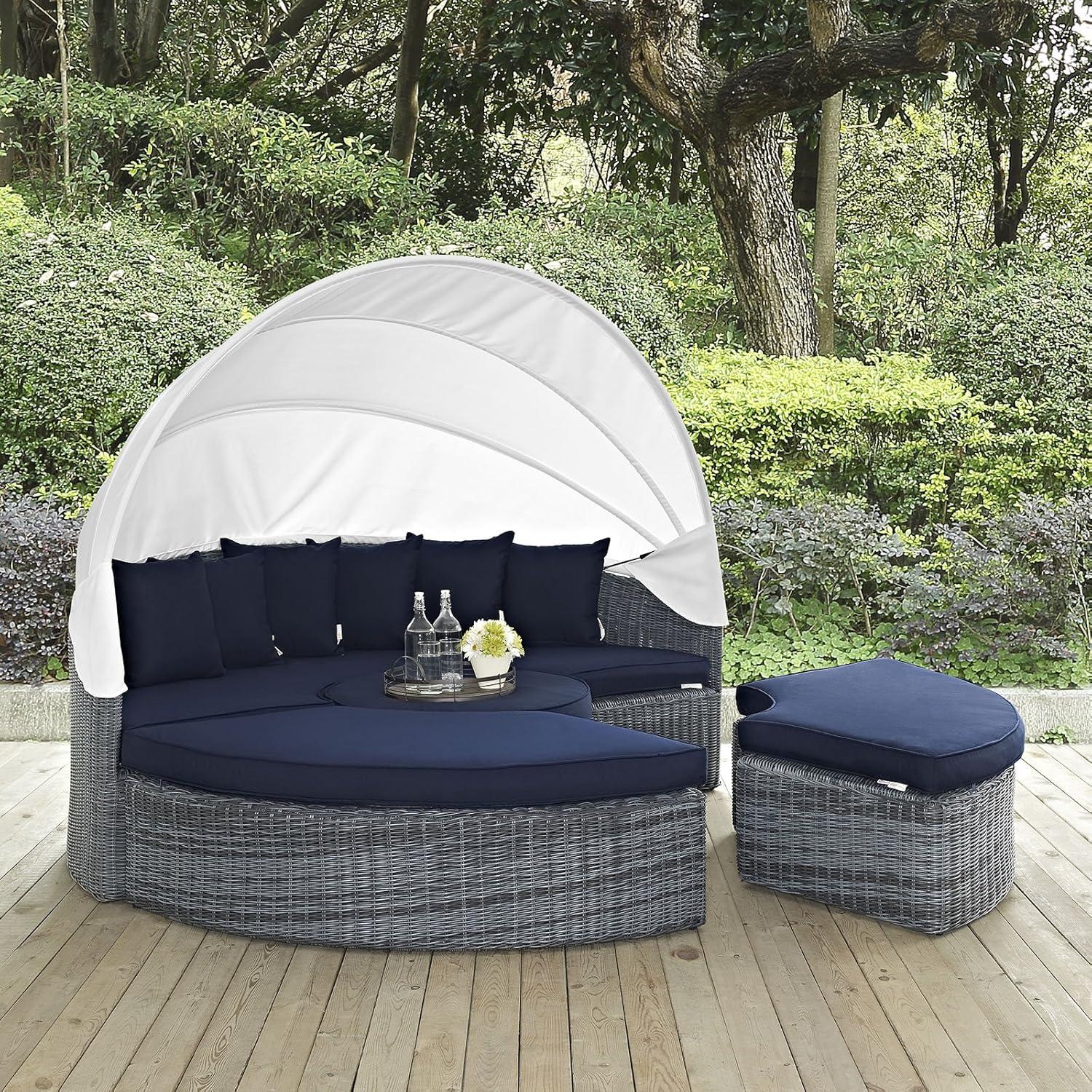 Modway Invite Canopy Outdoor Patio Sunbrella Daybed