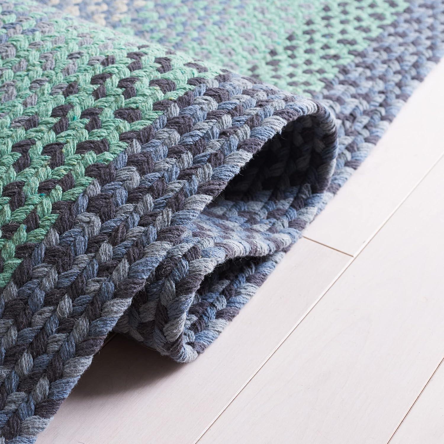 Braided BRD651 Flat Weave Indoor Area Rug - Grey/Green - 5'x8' - Safavieh