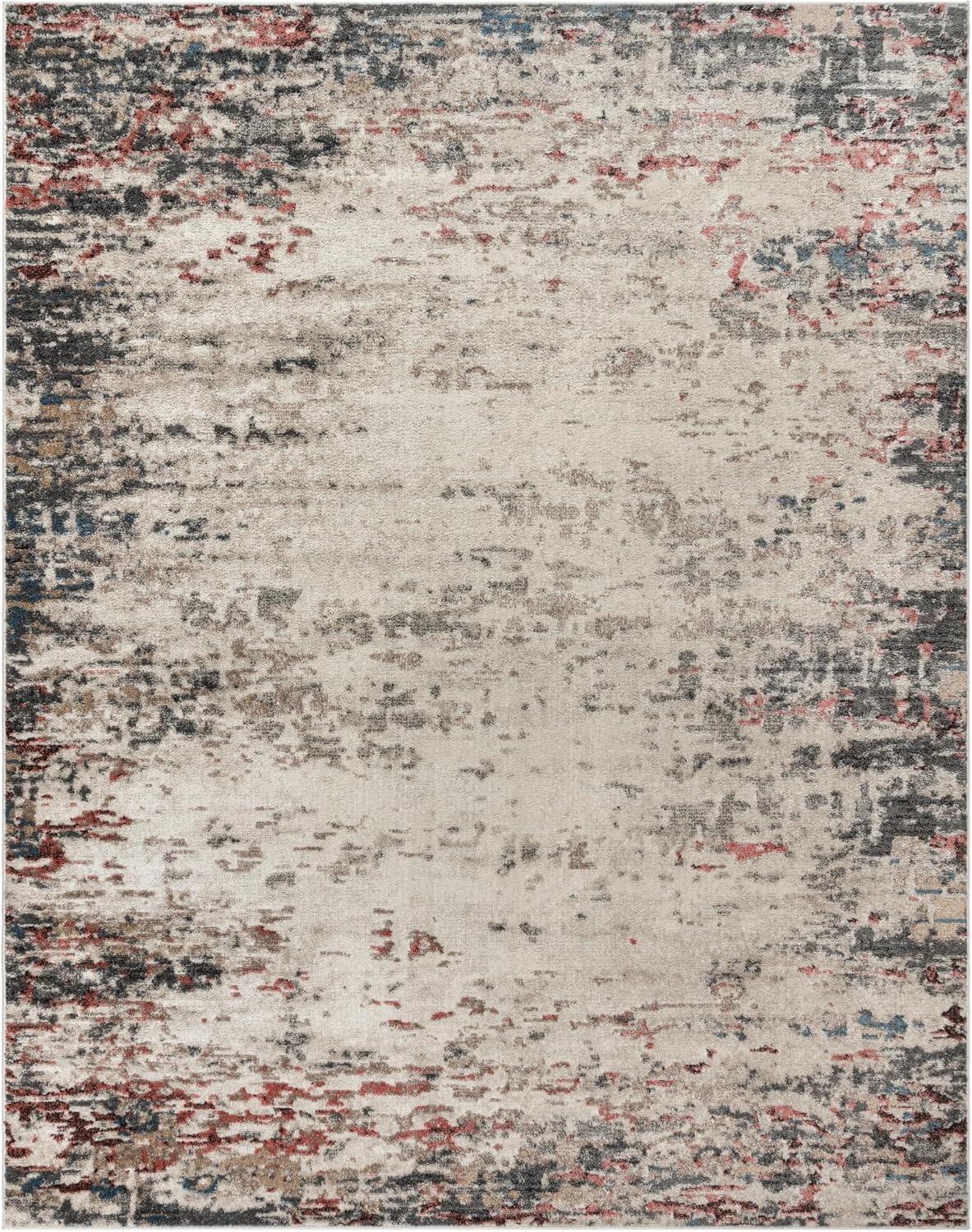 Heirloom Emne Modern Abstract Ivory Multi Polypropylene Area Rug