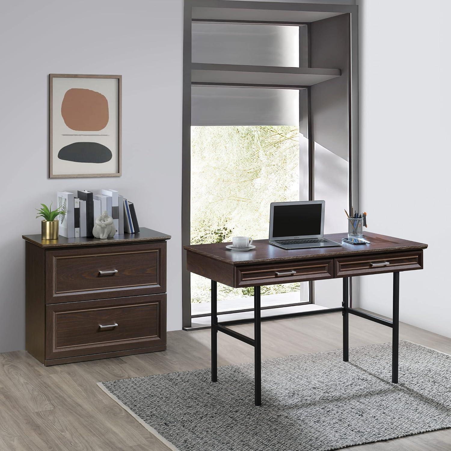 Espresso 2-Drawer Lateral File Cabinet with Smooth Glides