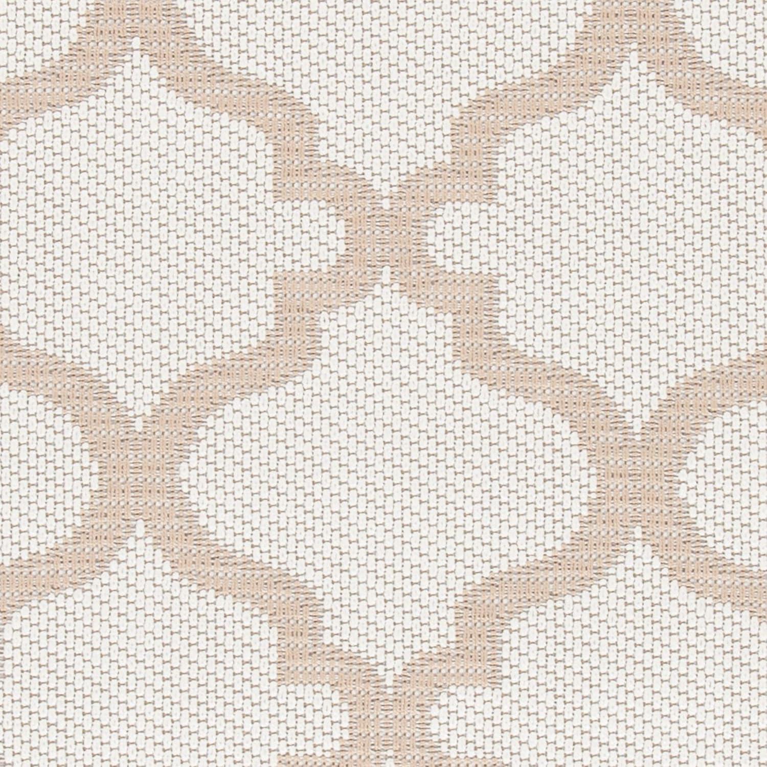 SAFAVIEH Bermuda Corie Geometric Quatrefoil Indoor/Outdoor Area Rug Ivory/Beige, 6'7" x 6'7" Square