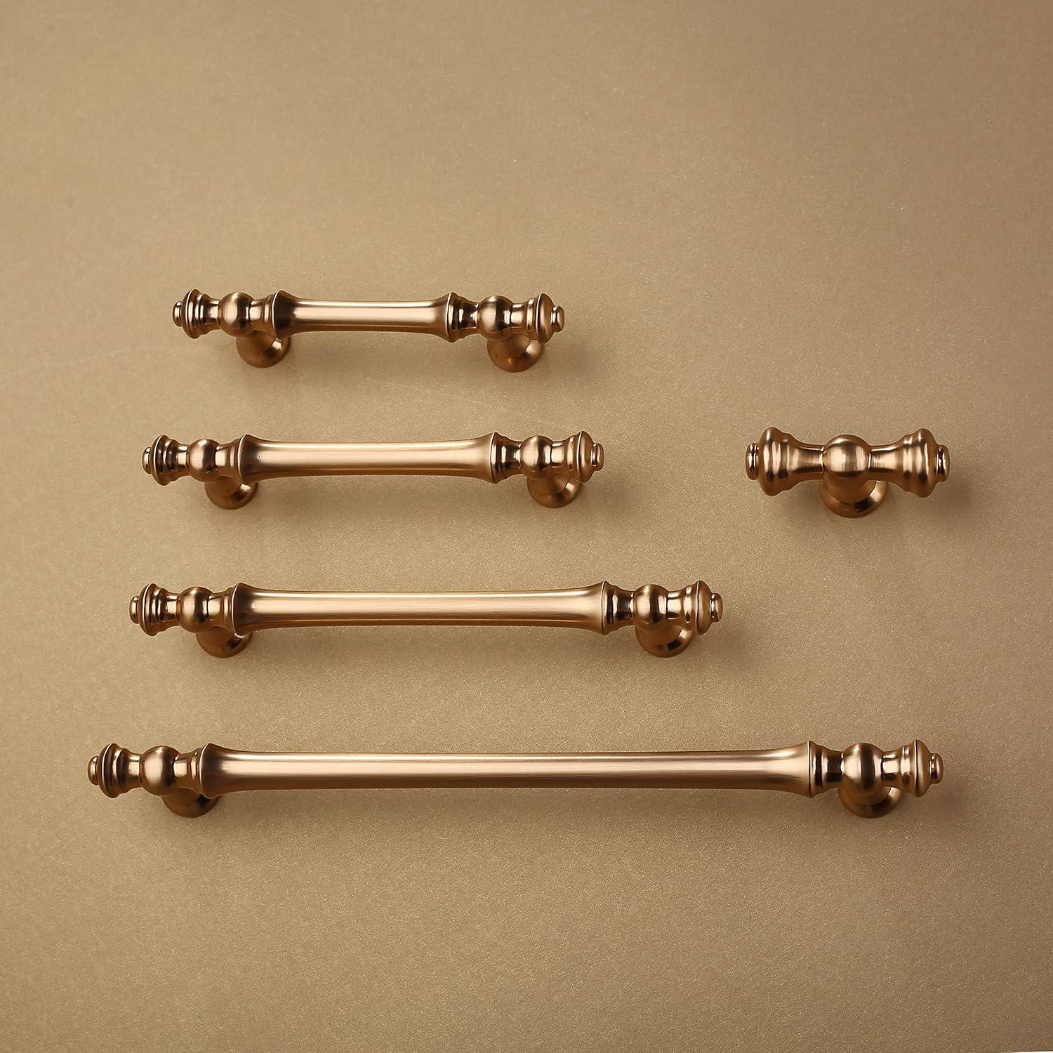 Asidrama 10 Pack Brushed Brass Cabinet Knobs - Gold Dresser & Drawer Knobs for Kitchen Cabinet Hardware