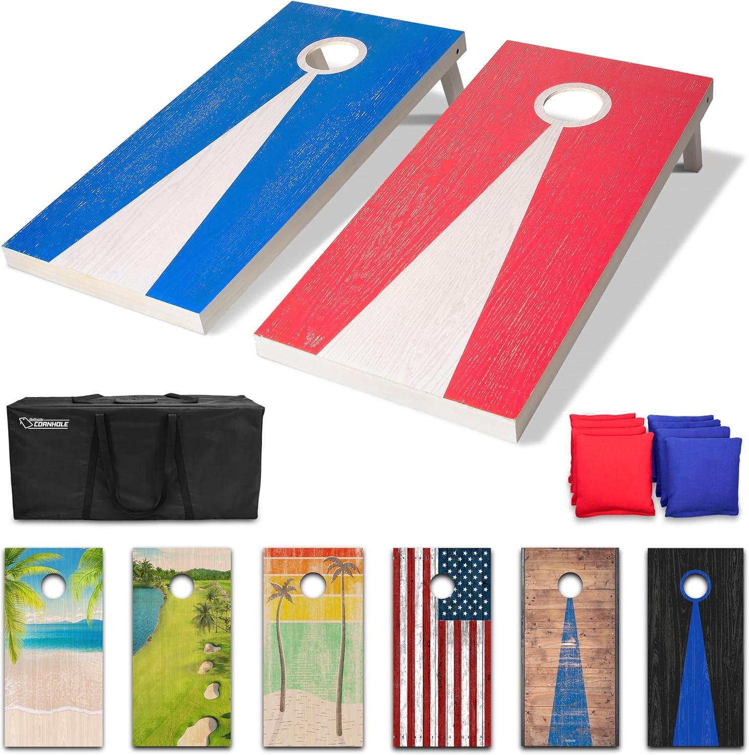 4' x 2' Regulation Size Solid Wood Cornhole Boards with Carrying Case