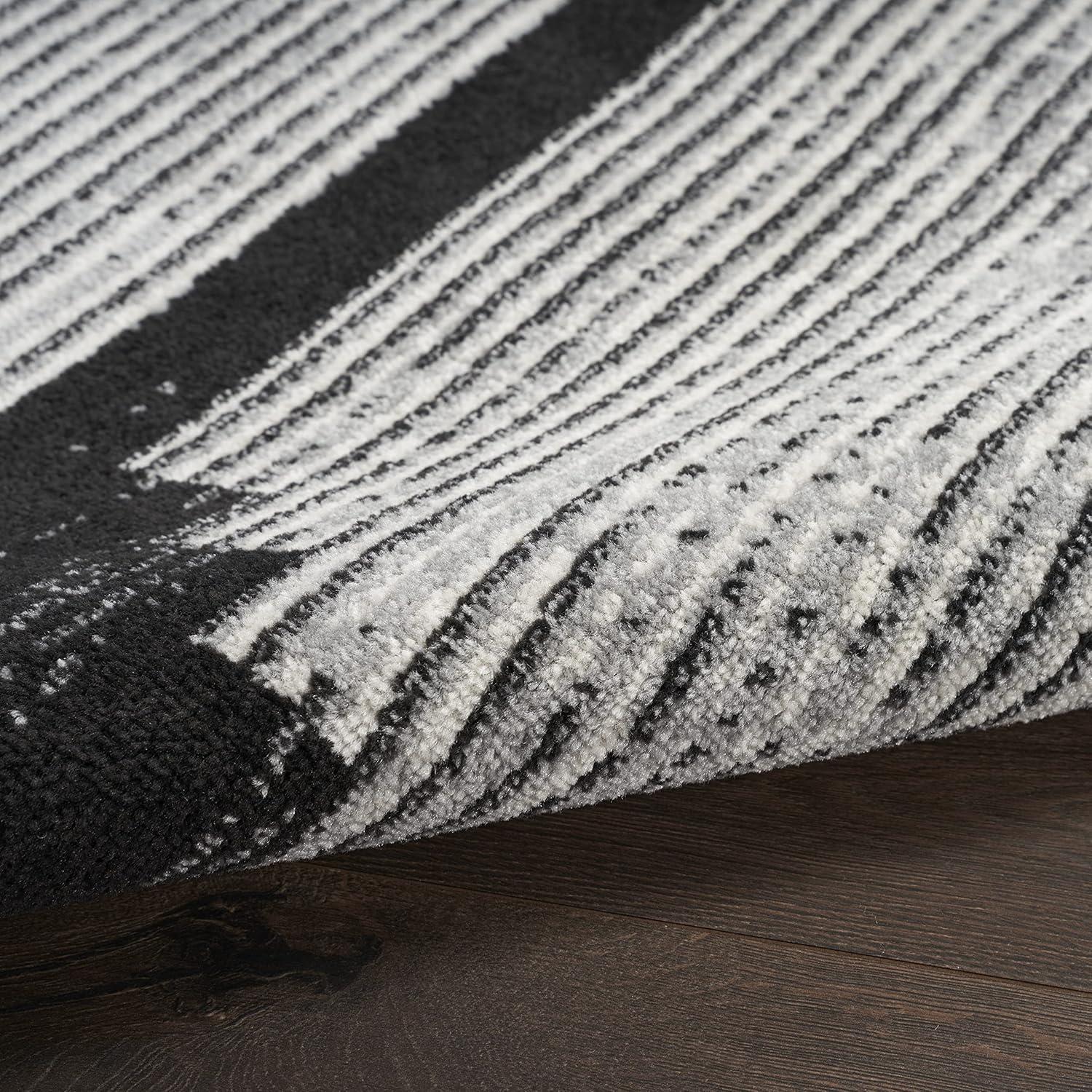 Geometric Bliss Black & Grey Synthetic 6' x 9' Area Rug