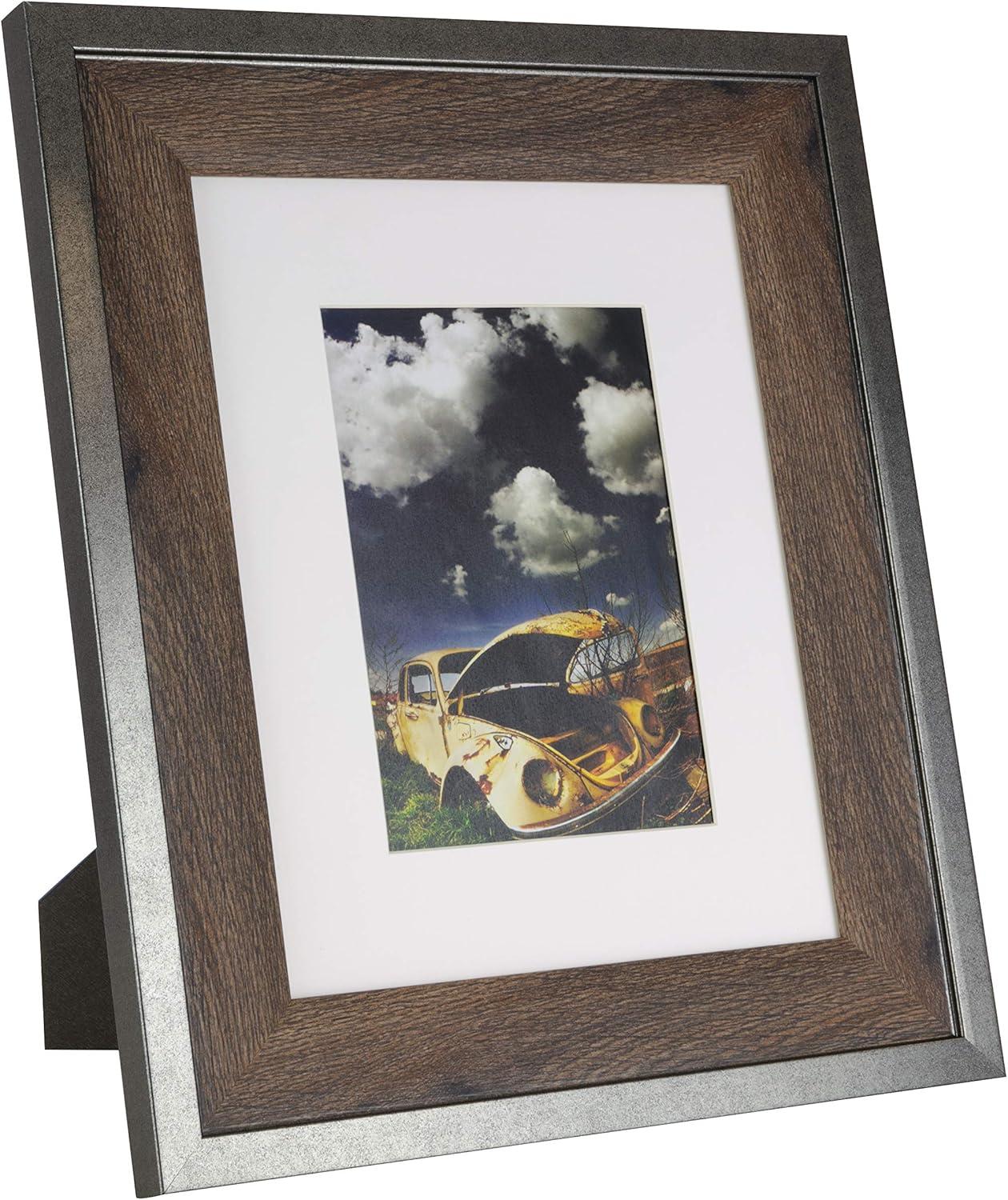 Classic Black and Walnut Wood 8x10 Tabletop Wall Frame