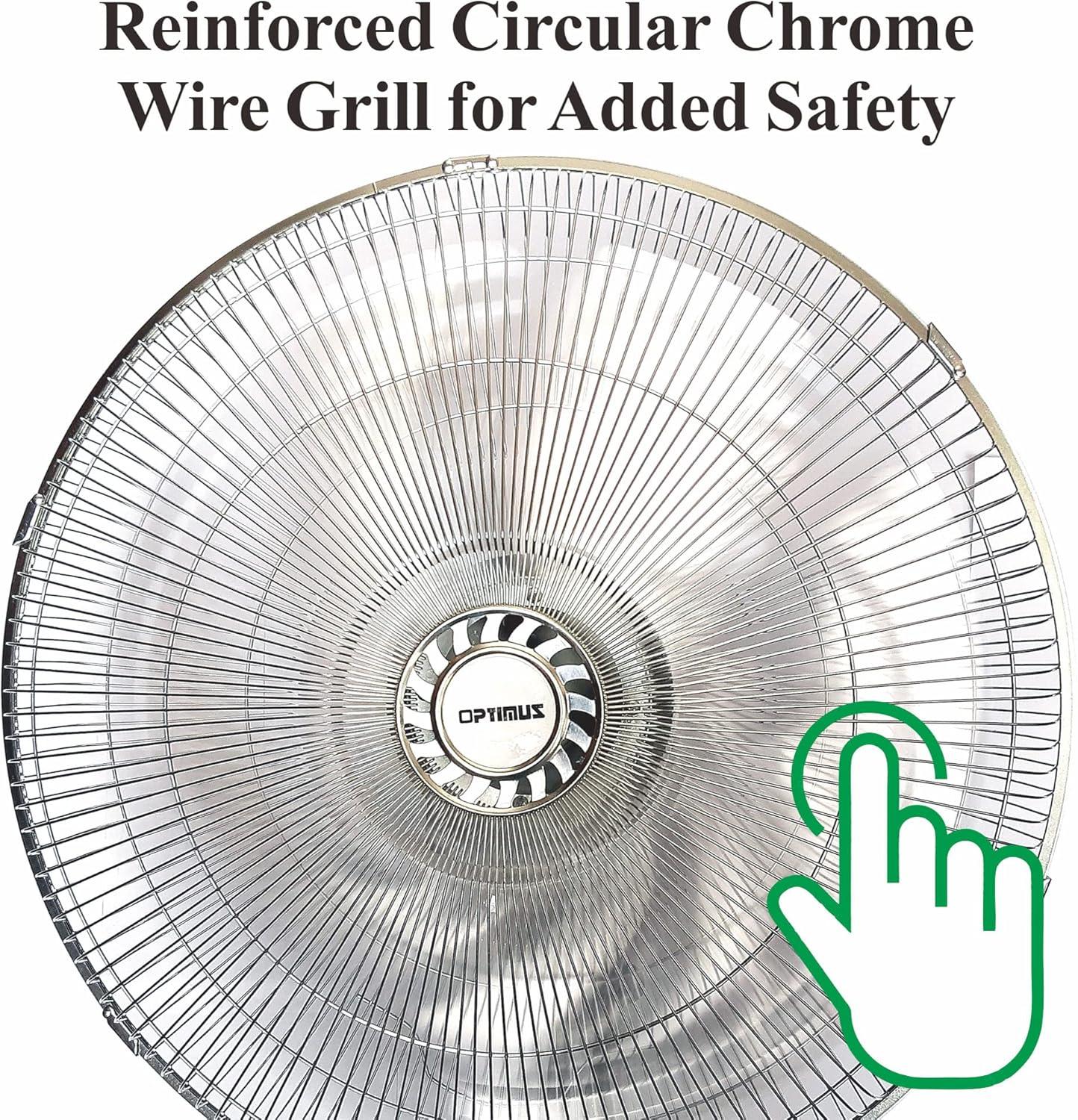 Optimus F-4187 18" Industrial Grade High Velocity Oscillating Wall Fan 18" Industrial Grade Oscillating Wall Fan