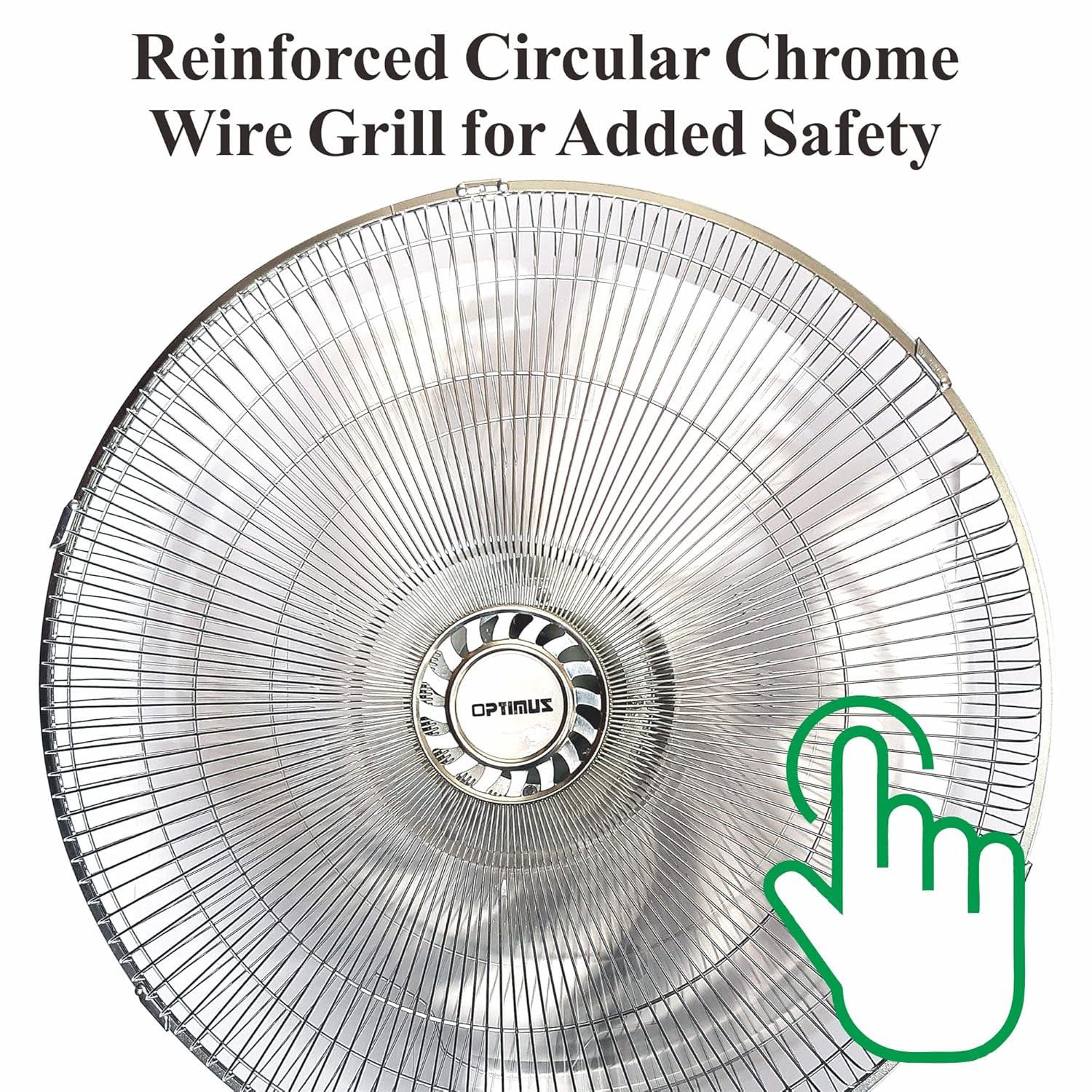 Optimus F-4187 18" Industrial Grade High Velocity Oscillating Wall Fan 18" Industrial Grade Oscillating Wall Fan